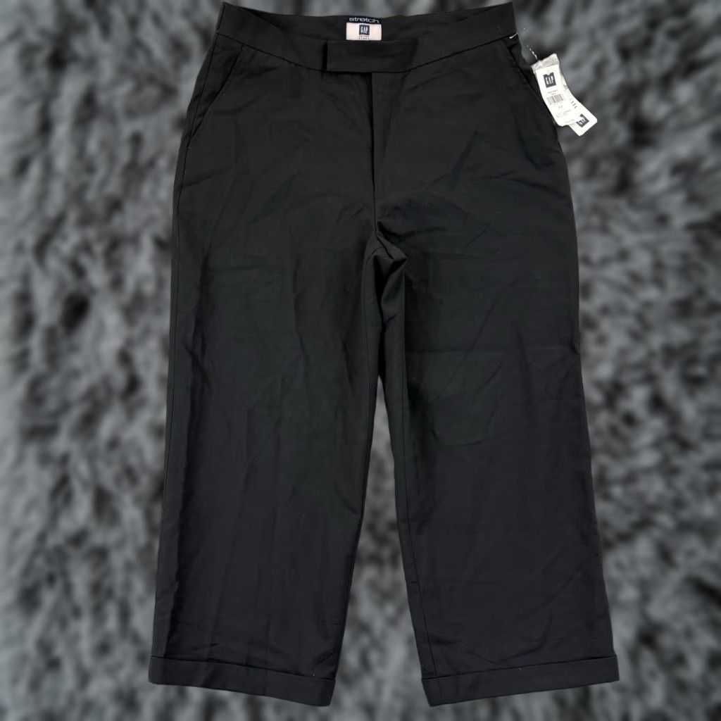 Gap VINTAGE Gap Pants Womens 12 Black Wide-Leg Stretch Wool Blend NWT Casual Dress Pants Size 34" / US 12 / IT 48 - 1 Thumbnail