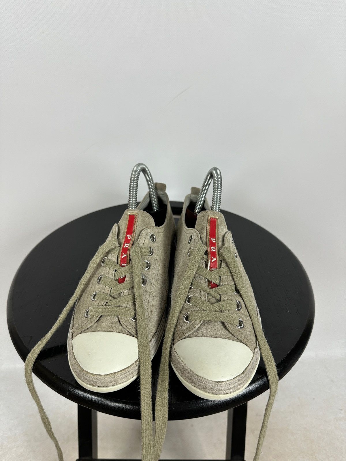 Prada Prada Suede Low Tops Red Tab Linea Rossa Trainers Sneakers Size US 8.5 / IT 38.5 - 1 Thumbnail
