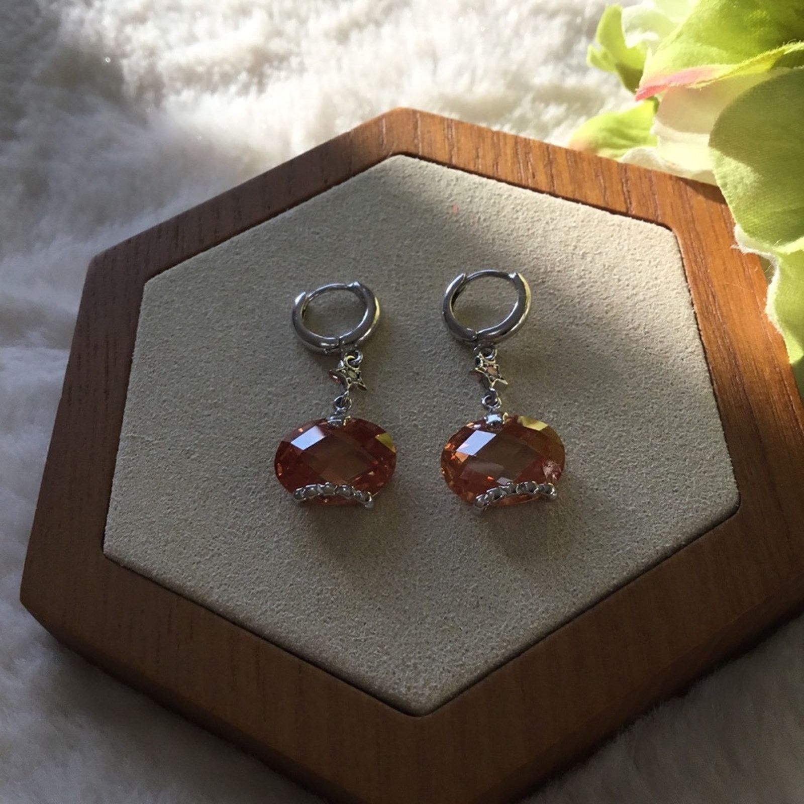 Other Sunshine Detailed Oval Crystal Hoodie Earrings Size ONE SIZE - 4 Thumbnail