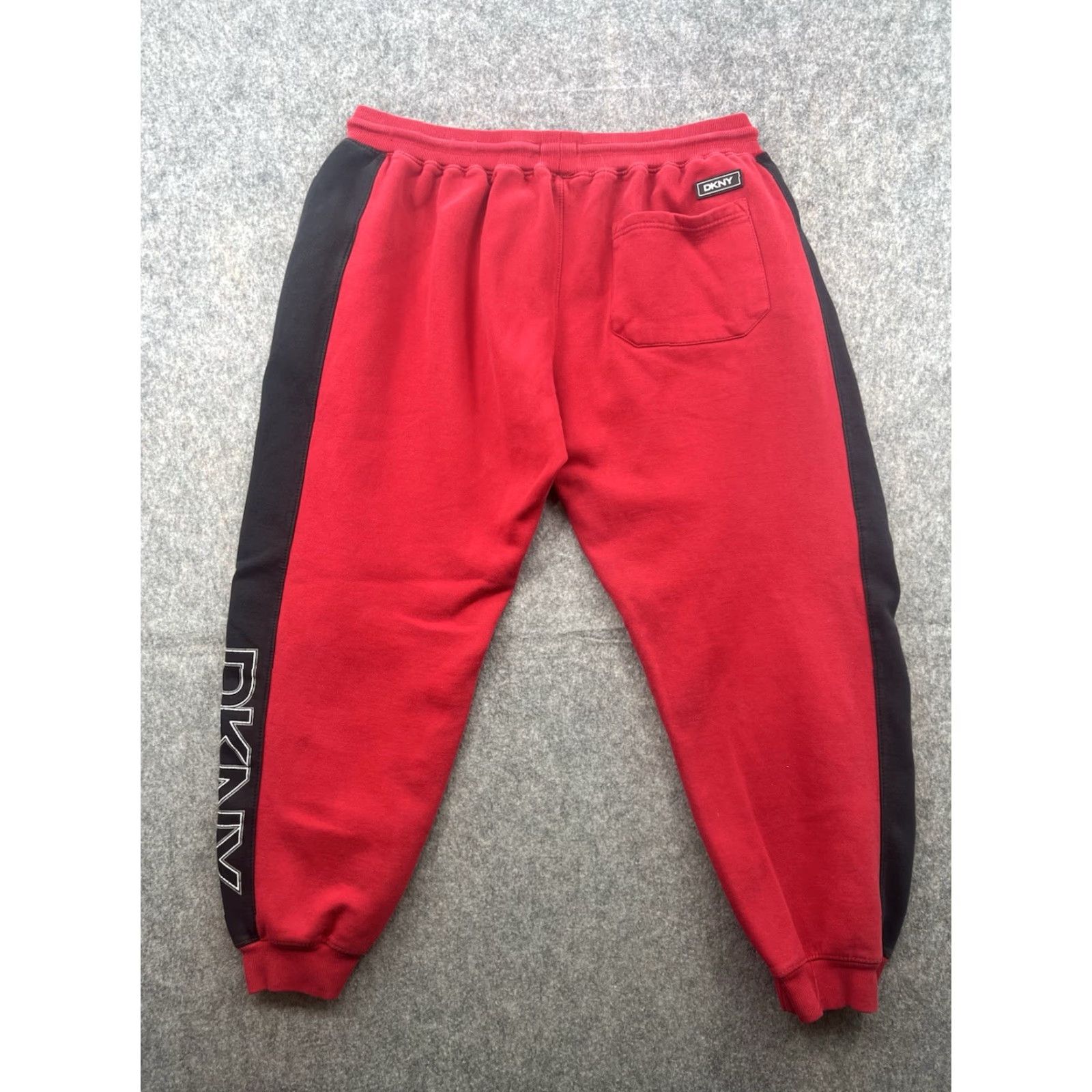 DKNY DKNY Jogger Pants Men's XL Red Fleece Drawstring Sweatpants | Size XL | Cotton Blend Polyester Athletic Tapered Inseam 29 in Pockets Elastic Waist Size US 36 / EU 52 - 6 Thumbnail