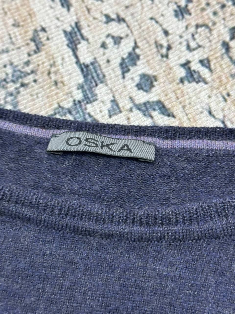OSKA Luxury Oska Asymetric Virgin Wool Navy Sweater Size S Size XS / US 0-2 / IT 36-38 - 7 Thumbnail