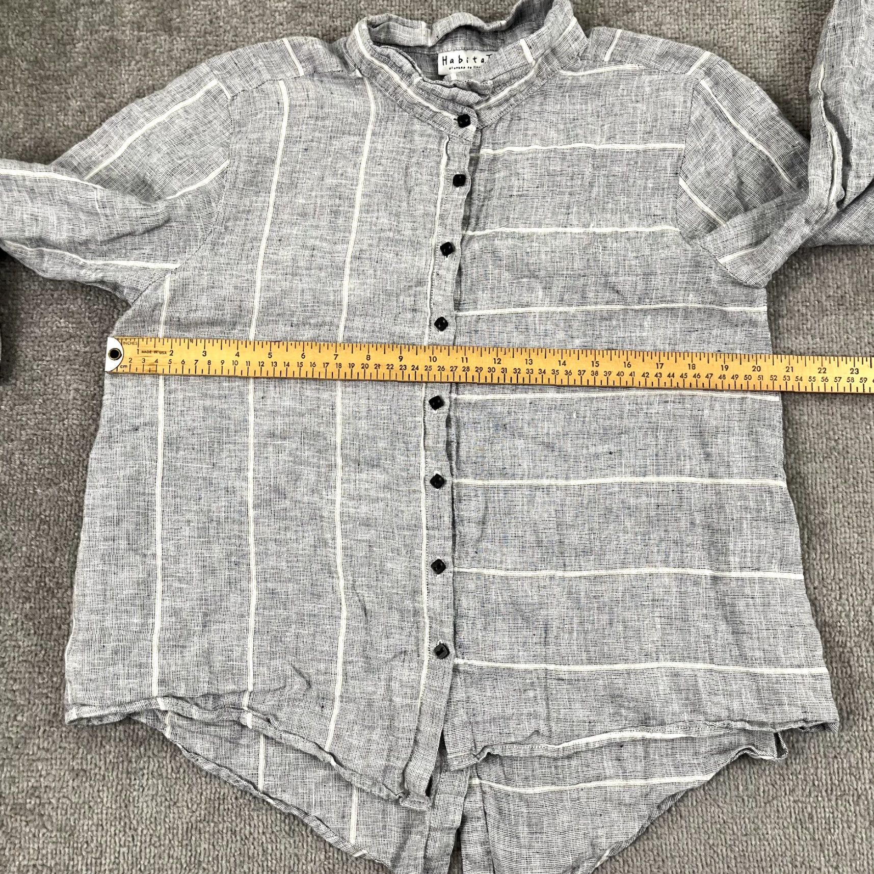 Habitat VINTAGE Habitat Clothes To Live Shirt Womens Medium Blue Gray Linen Blouse Minimalist Size M / US 6-8 / IT 42-44 - 6 Thumbnail