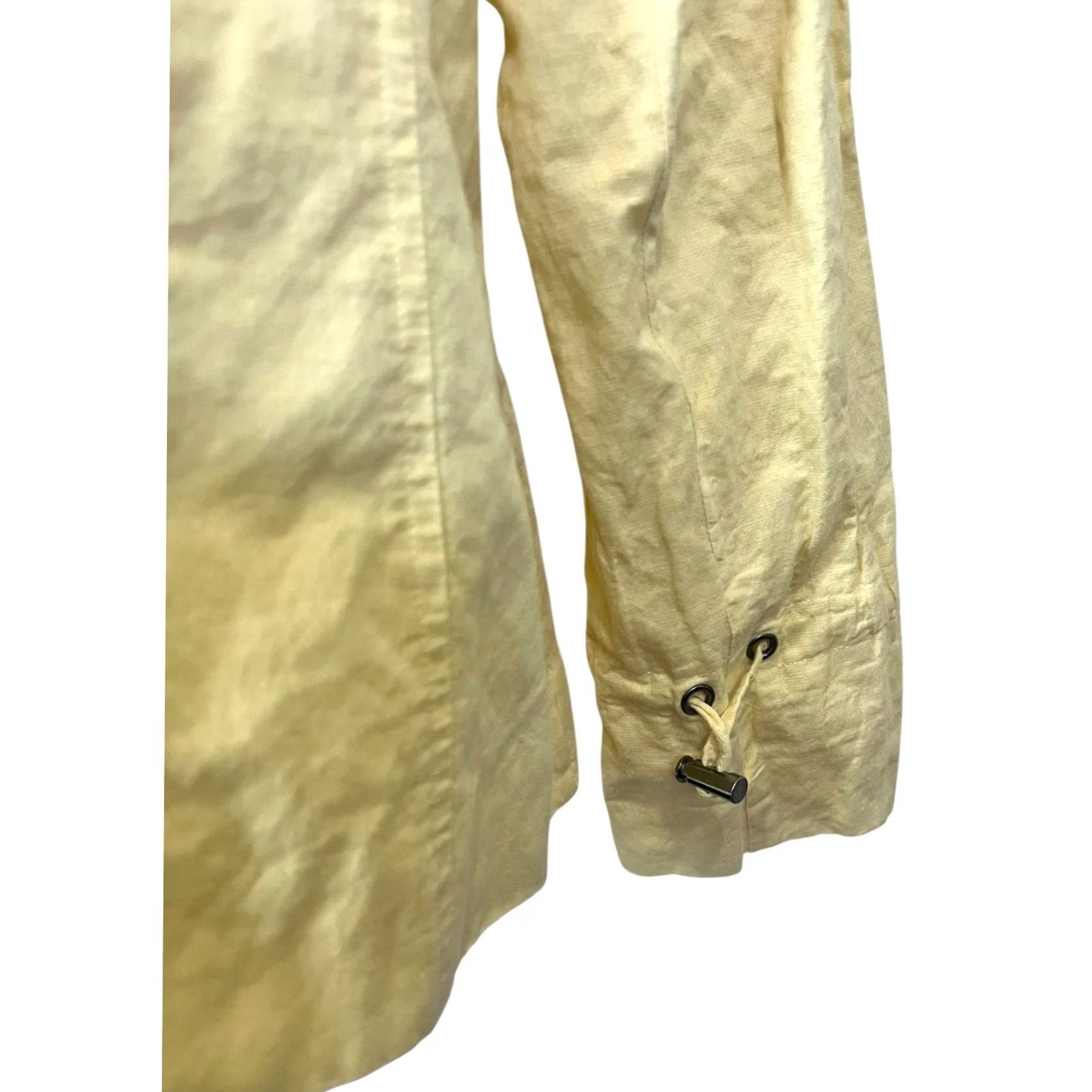 Vintage Chico’s Cotton Linen Jacket Yellow Sz 2 (Large) Oceanic Isle Golden Haze Yellow Jacket Womens L Solid Button Closure Size L / US 10 / IT 46 - 4 Thumbnail