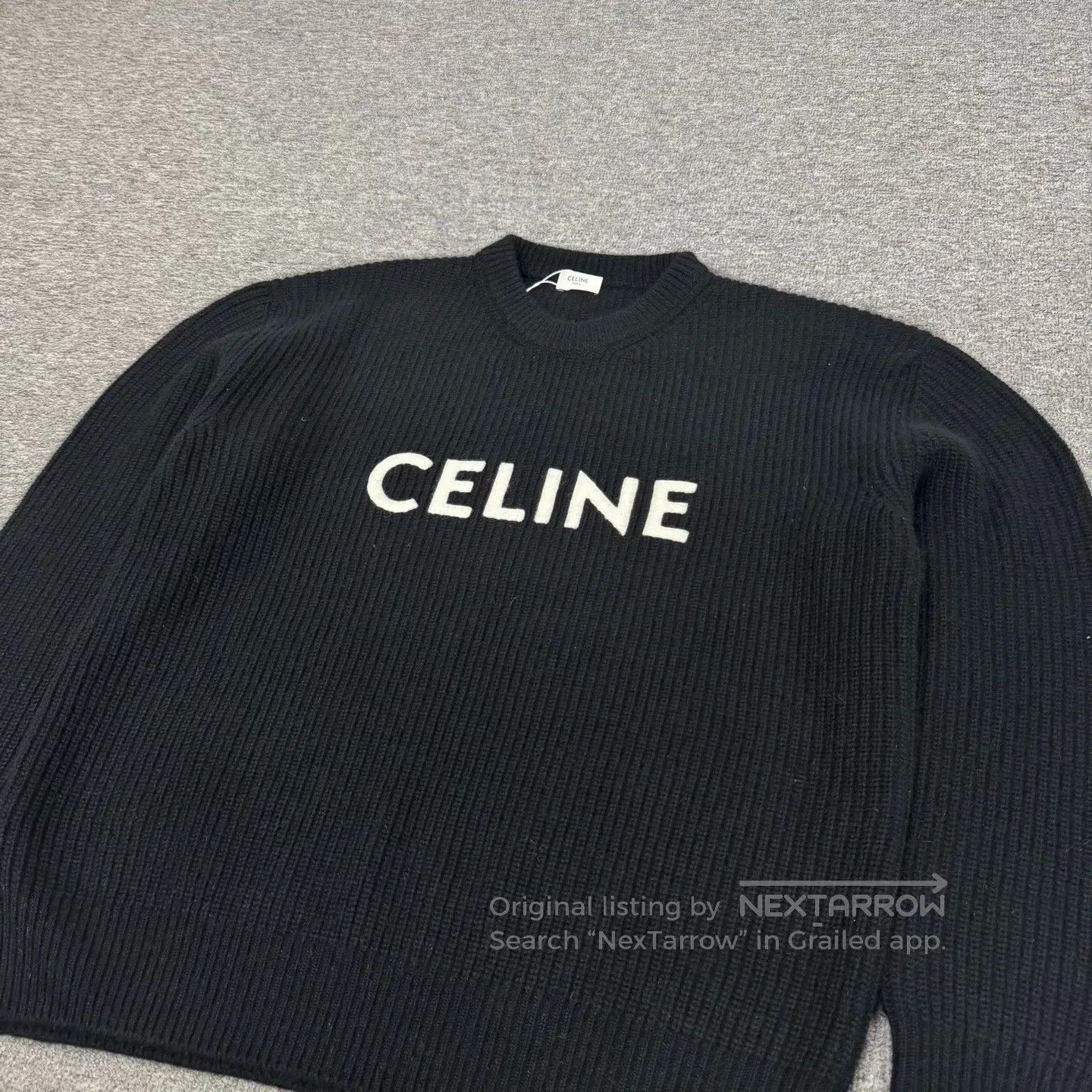Celine CELINE Large logo on the chest; a knitted sweater| Size US S / EU 44-46 / 1 - 3 Thumbnail