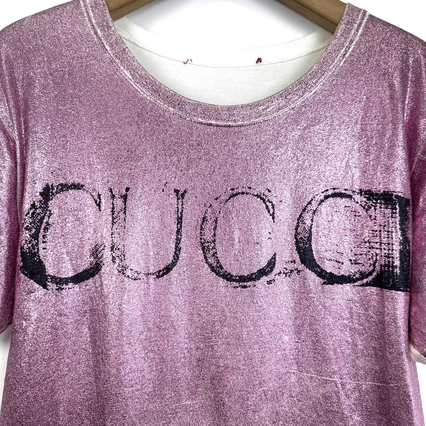 Gucci Gucci Women's Glitter White Color Block Short Sleeve K12 Size US S / EU 44-46 / 1 - 3 Thumbnail