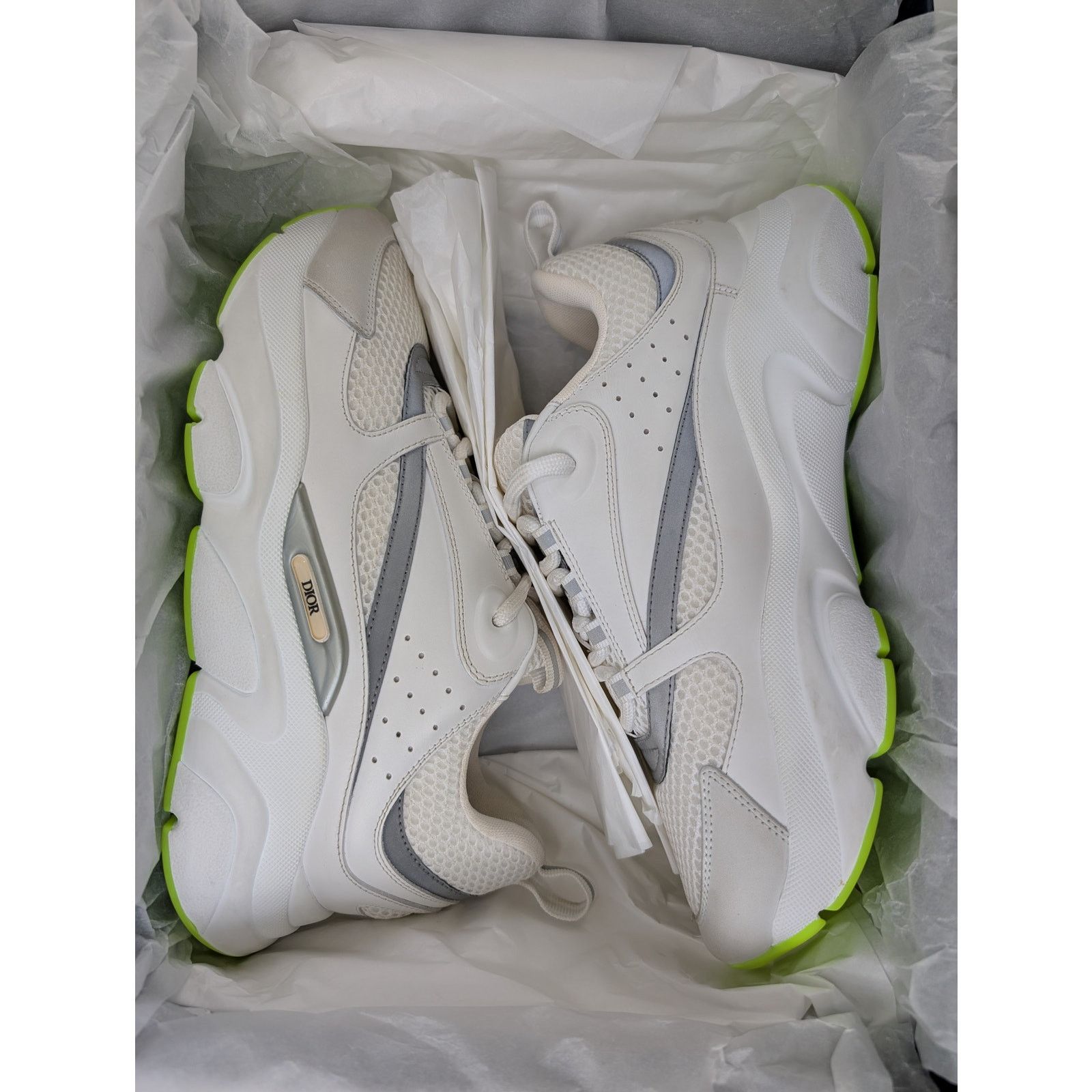 Dior o1rshd1 B22 Sneakers in White Silver Fluo Green Size US 8 / EU 41 - 22 Thumbnail