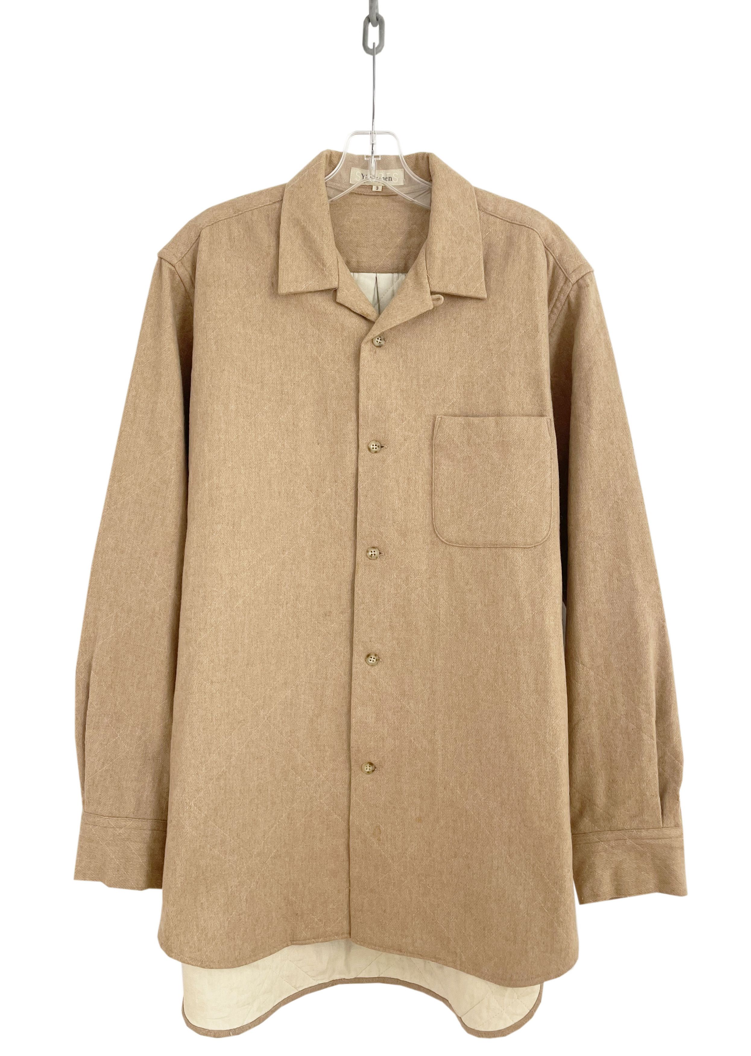 Yohji Yamamoto Quilted Wool Shirt Size US L / EU 52-54 / 3 - 1 Thumbnail
