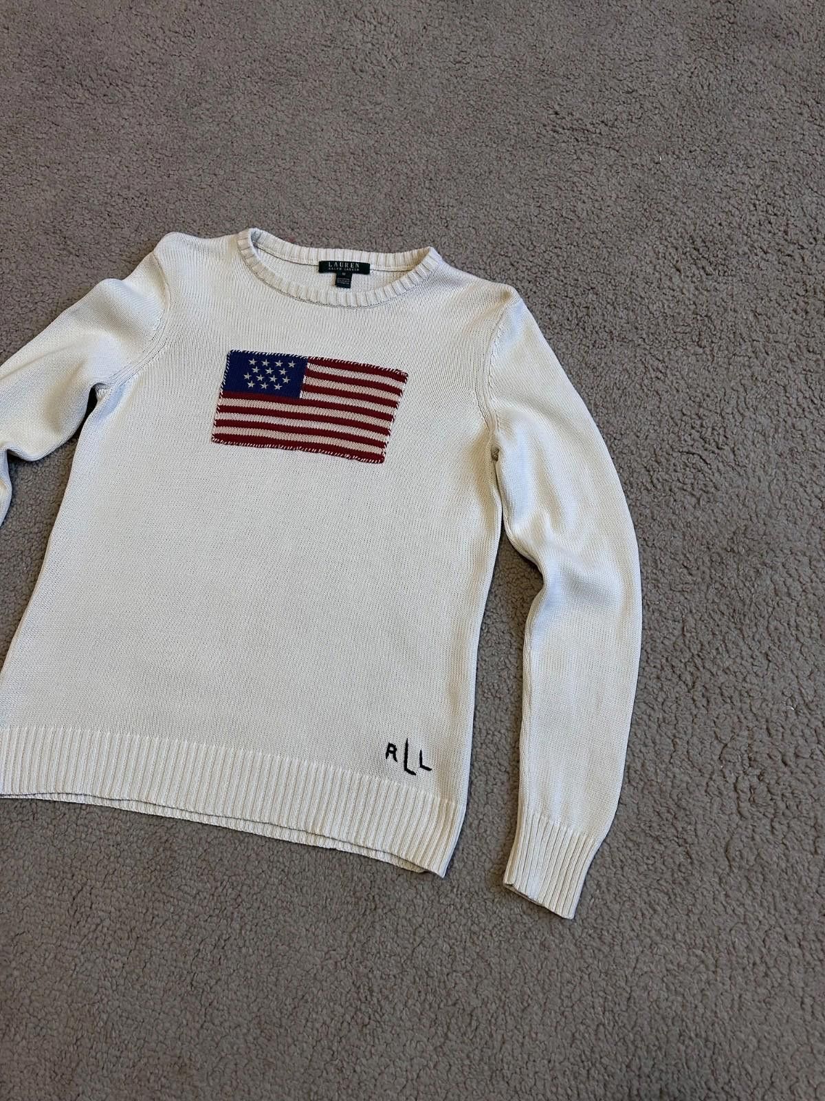 Polo Ralph Lauren Polo Ralph Lauren Womens White Jumper Sweater American Flag Size M / US 6-8 / IT 42-44 - 3 Thumbnail