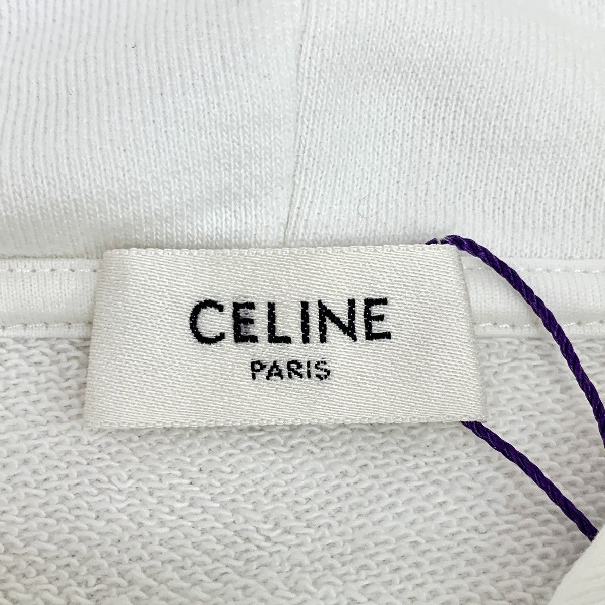 Celine Celine White Logo Letter Printed Hooded Sweatshirt K26WX Size XS / US 0-2 / IT 36-38 - 6 Thumbnail