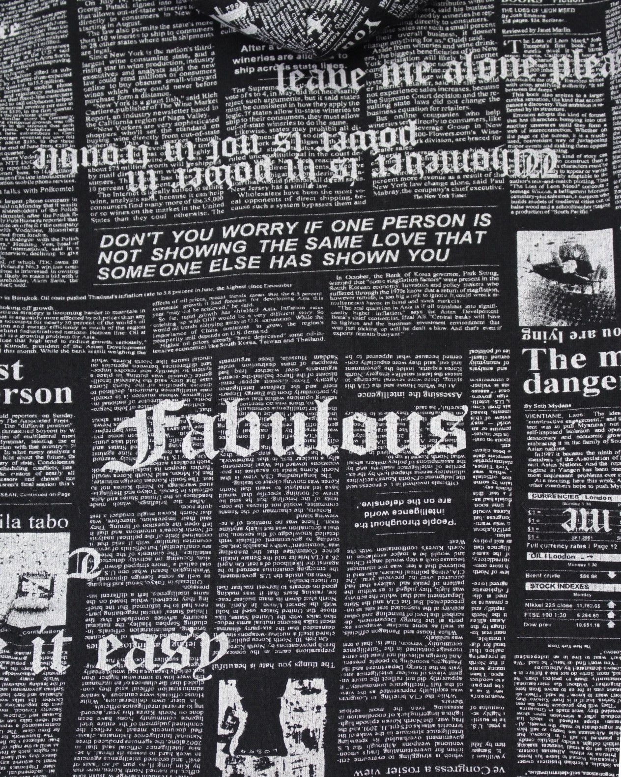 If Six Was Nine SS2005 SPLENDID SATISFACTION GOTHIC NEWSPAPER HOODIE Size US M / EU 48-50 / 2 - 8 Thumbnail