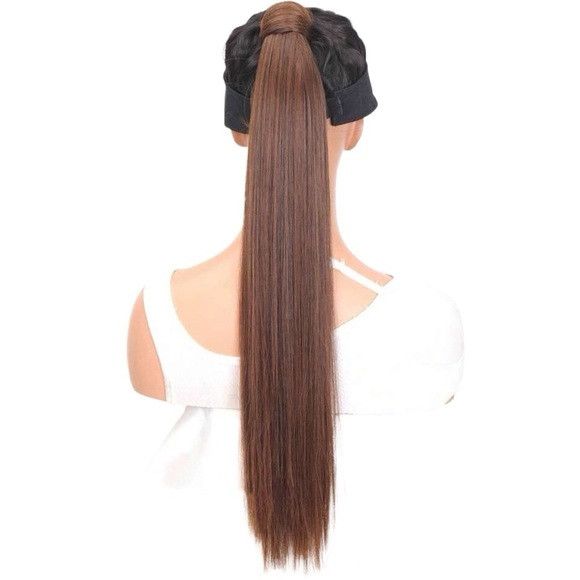 Other 34 Inches Light Brown Synthetic Straight Ponytail Extension Size ONE SIZE - 2 Thumbnail
