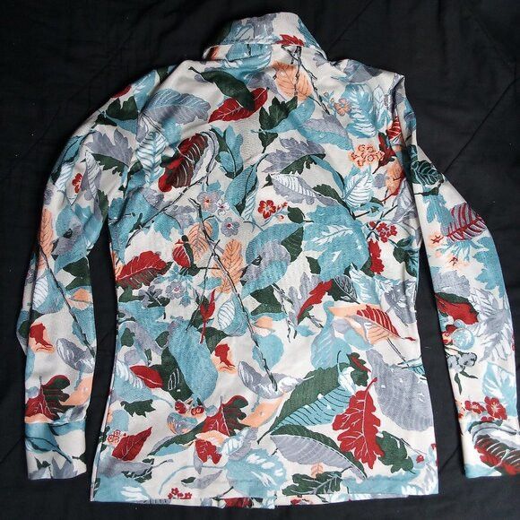 Arrow Vintage Lady Arrow Floral Polyester Disco Shirt Size XL / US 12-14 / IT 48-50 - 6 Thumbnail