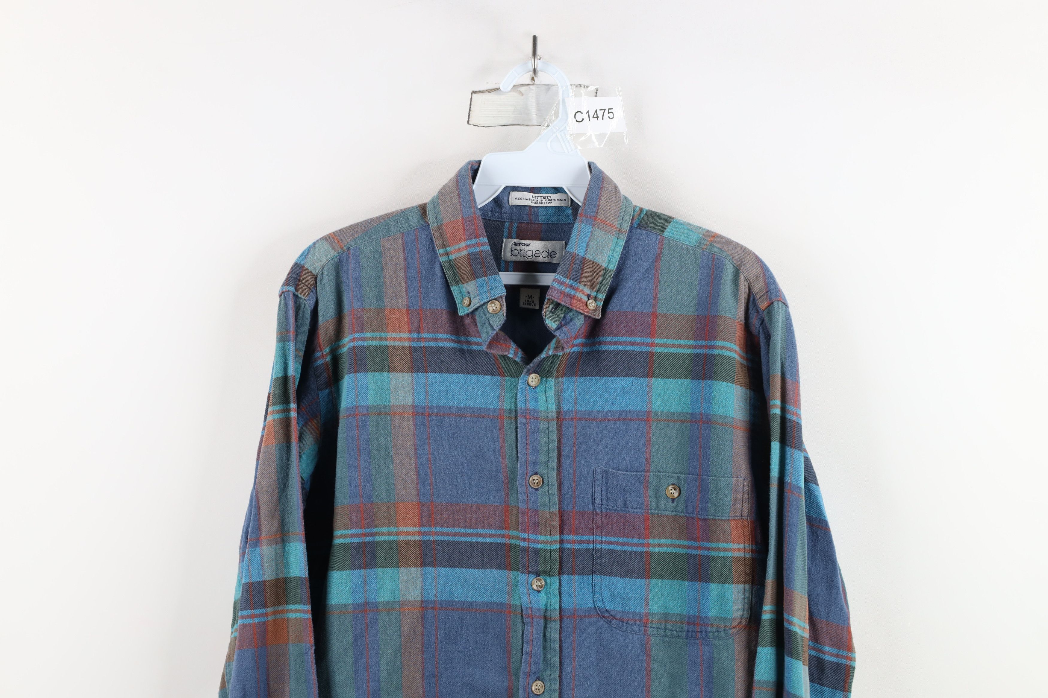Vintage Vintage 90s Streetwear Rainbow Flannel Button Down Shirt Size US M / EU 48-50 / 2 - 2 Thumbnail