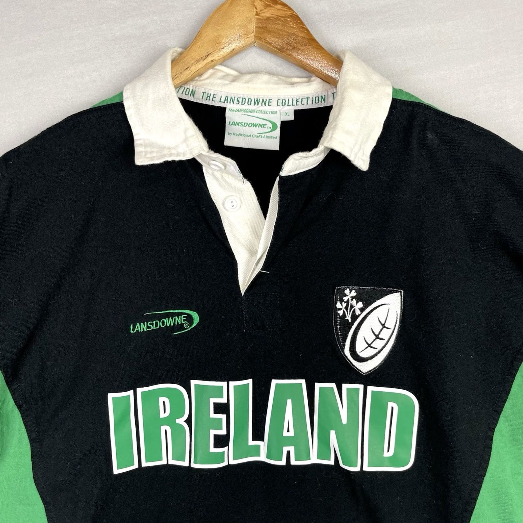 Vintage Ireland Rugby Polo Shirt Mens XL Black Lansdowne Uniform Jersey Collared Shirt Size US XL / EU 56 / 4 - 3 Thumbnail