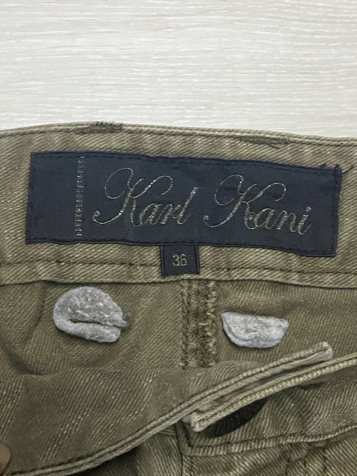 Japanese Brand Vintage Karl Kani Khaki Logo Embroidery Loose Jeans Size US 36 / EU 52 - 10 Thumbnail