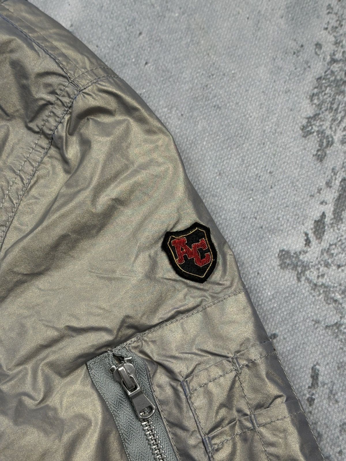 Schott NYC MA-1 Bomber Jacket American College Gray Satin