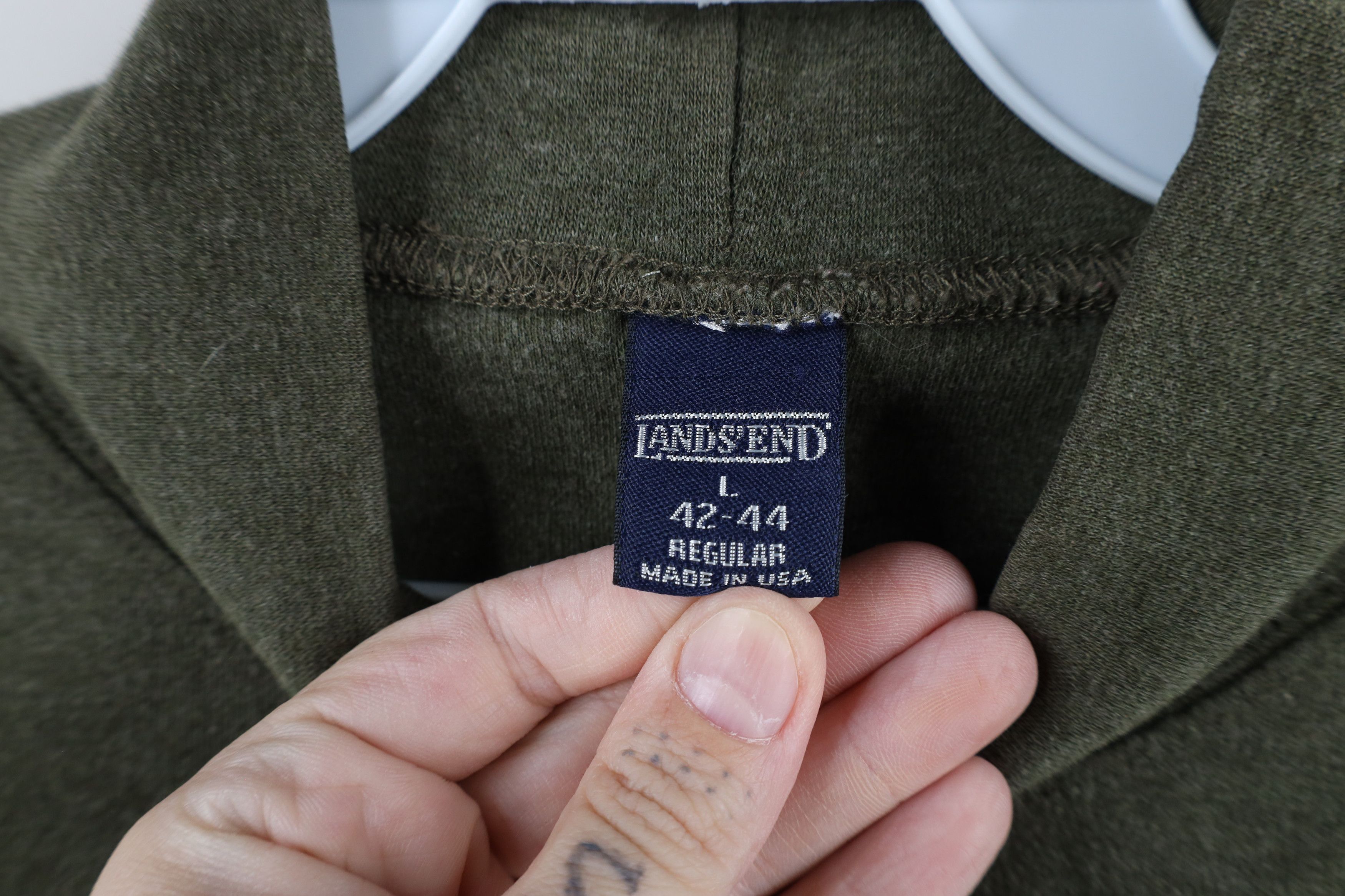 Lands' End × Vintage Vintage 90s Lands End Blank Mock Neck T-Shirt Green USA Size US L / EU 52-54 / 3 - 8 Thumbnail