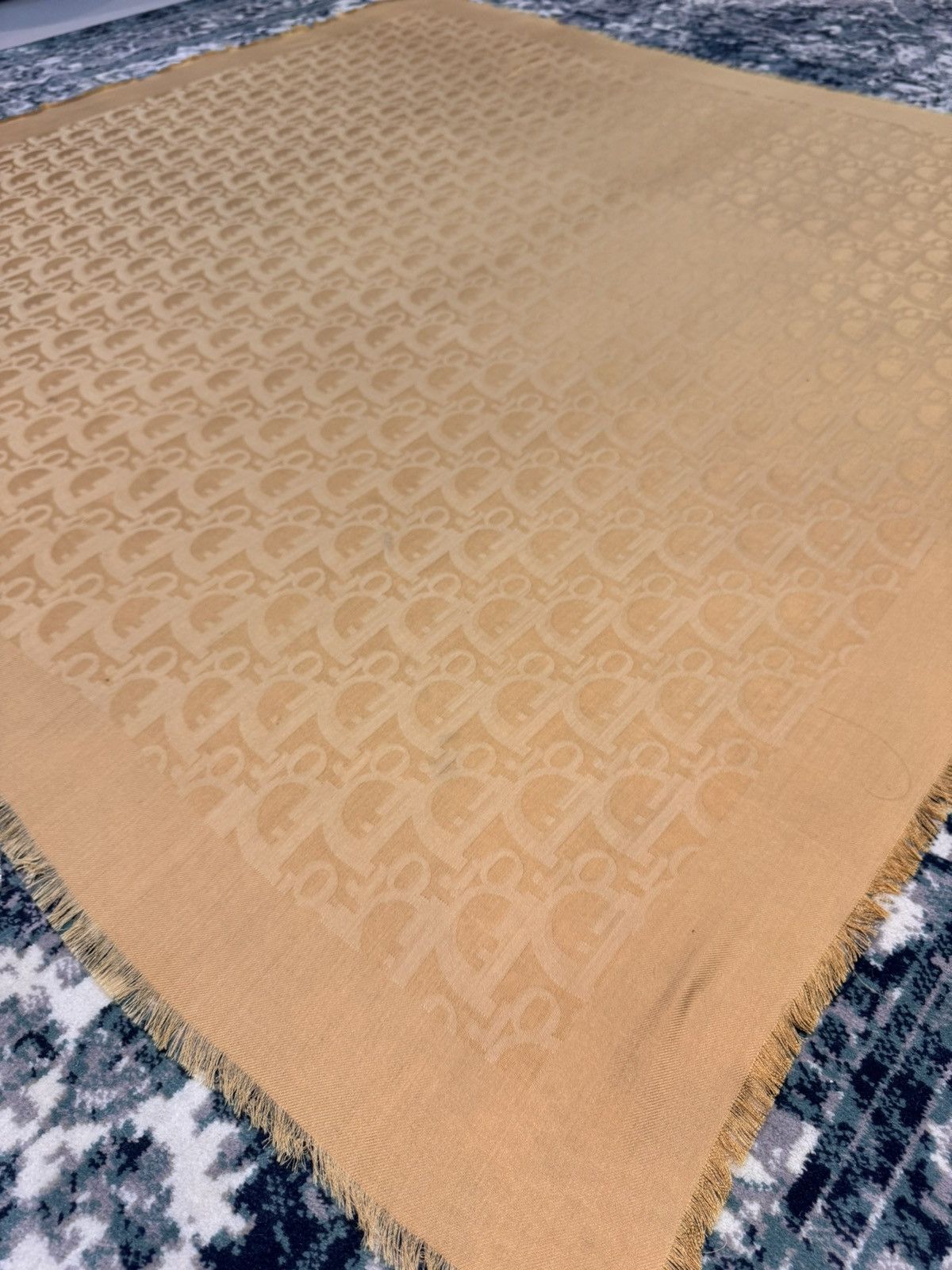 Dior VINTAGE DIOR FULL MONOGRAM OBLIQUE STOLE SCARF 54" x 54.5" Size ONE SIZE - 4 Thumbnail