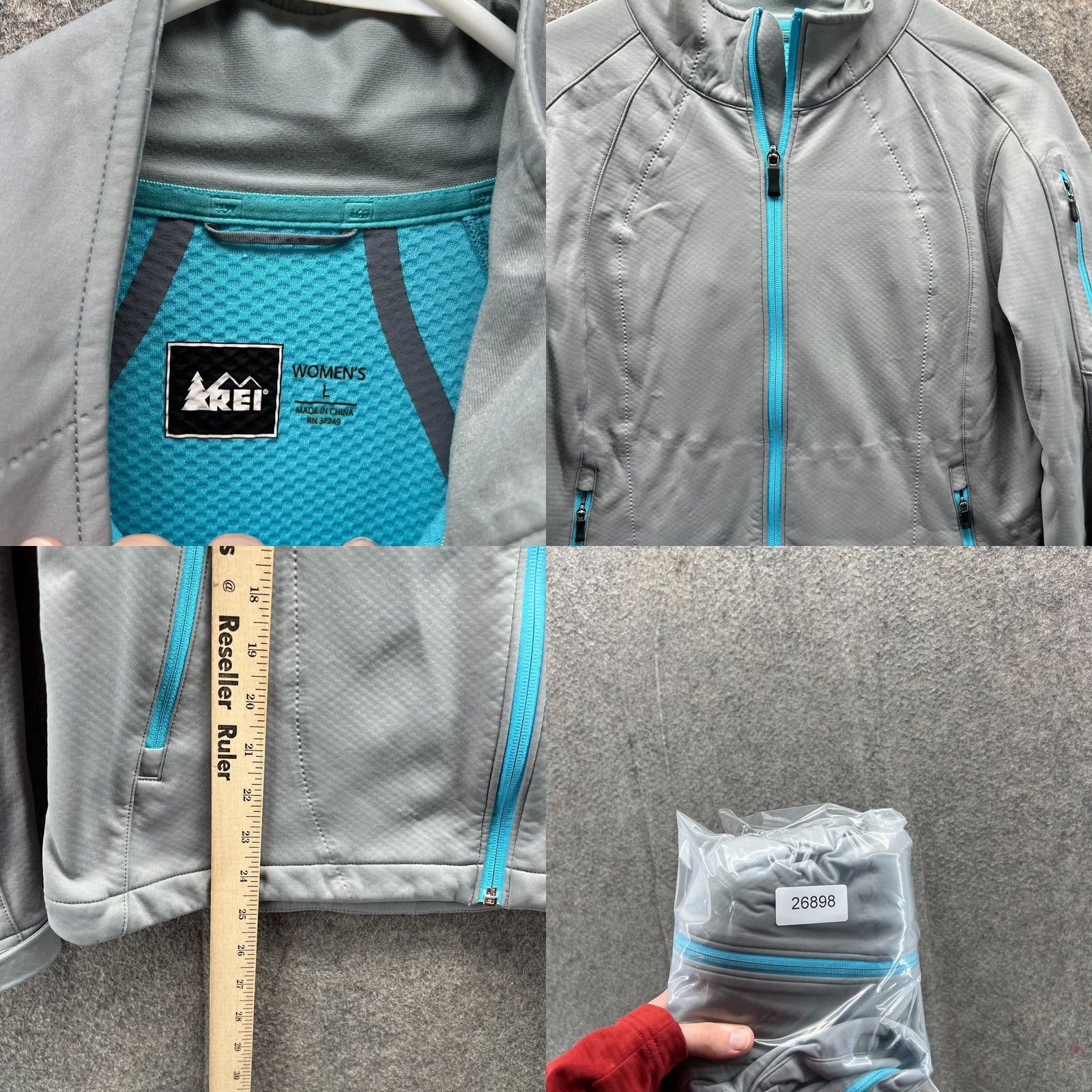 Vintage REI Jacket Women Large Gray Blue Full Zip Fleece Lined Outdoors Winter Size L / US 10 / IT 46 - 8 Thumbnail