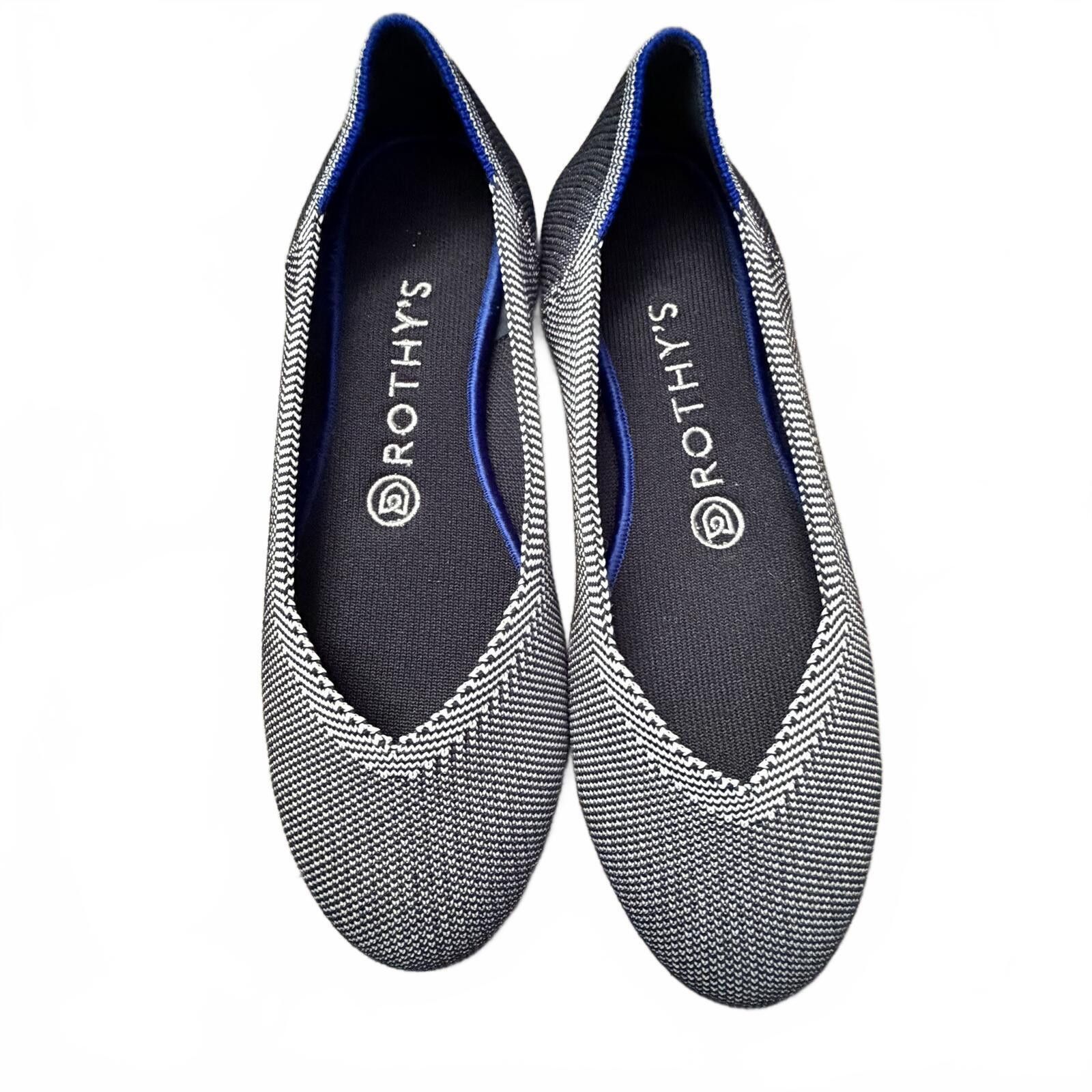 Rothy's Rothy's Women's Black and White Knit Ballet Flats Size W 7 Size US 7 / IT 37 - 1 Thumbnail