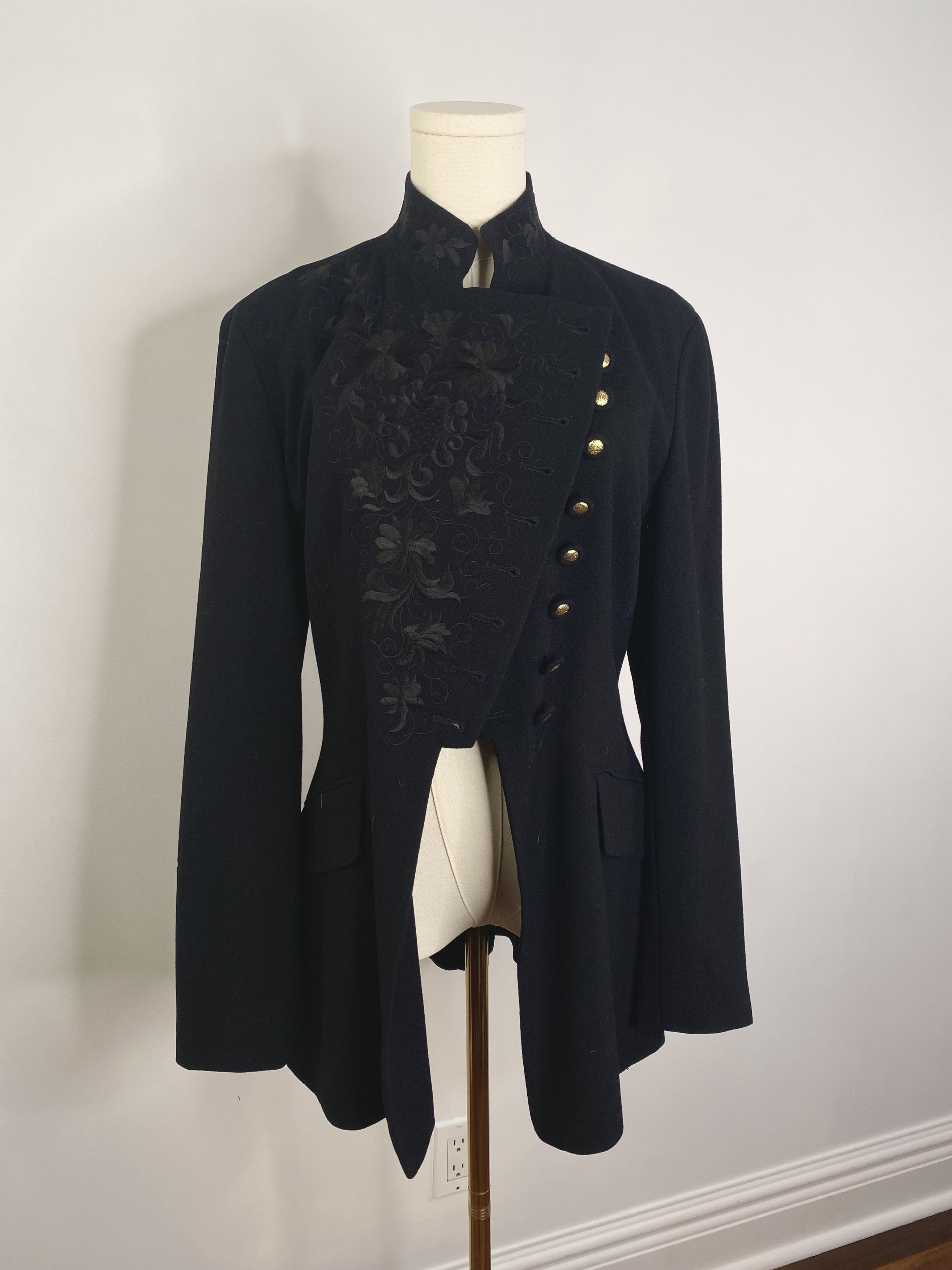 Designer Black & Gold Military Tailor Jacket - Jessica Size L / US 10 / IT 46 - 3 Thumbnail