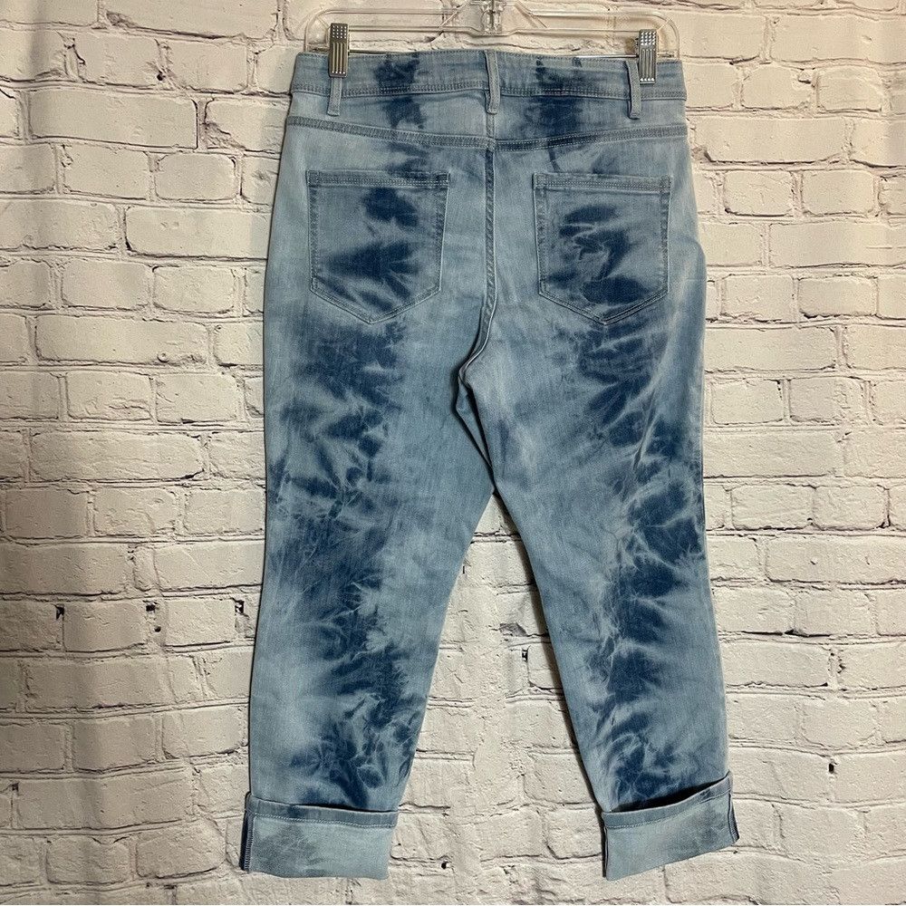 J. Jill New J. Jill High Rise Cropped Cuff Tie Dye Island Wash Jean Size 30" / US 8 / IT 44 - 3 Thumbnail