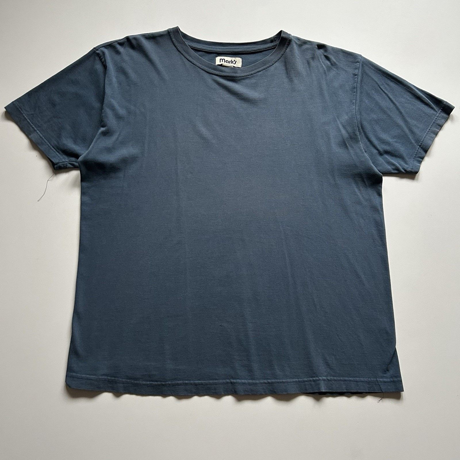 Vintage Sun Faded Navy Blue Blank T Shirt Large Cotton Rare