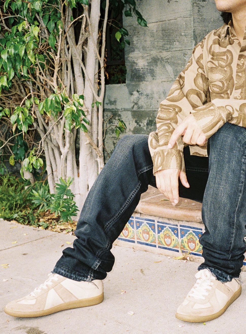 Rick Owens 2000s Rick Owens SLAB Waxed ‘Oil Spill’ Suede Link Denim Size US 31 - 9 Thumbnail