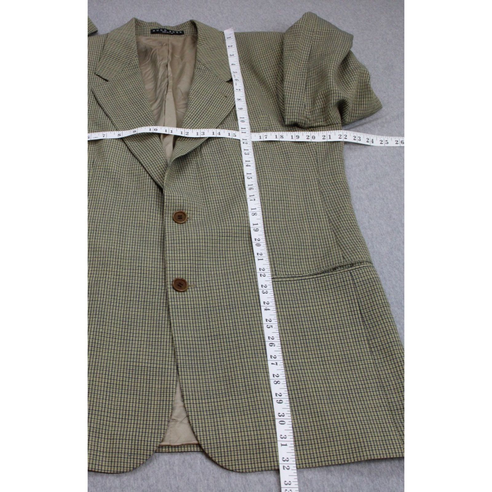 Hugo Boss Hugo Boss Blazer Mens 40R Checkered 100% Wool 2 Button Size 40R - 9 Thumbnail