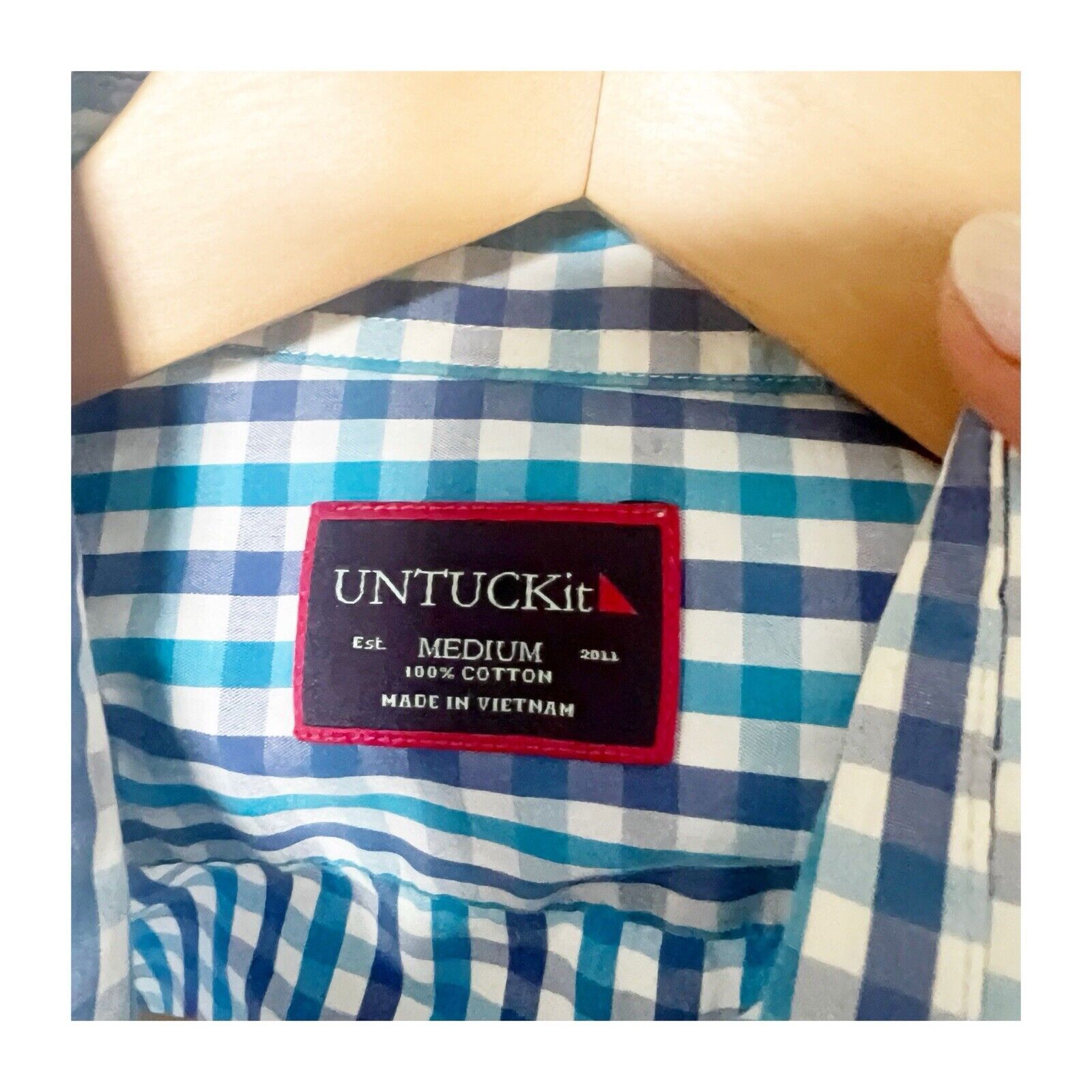 UNTUCKit Untukit Plaid Collared Short Sleeve Shirt Size Medium Blue Size US M / EU 48-50 / 2 - 8 Thumbnail