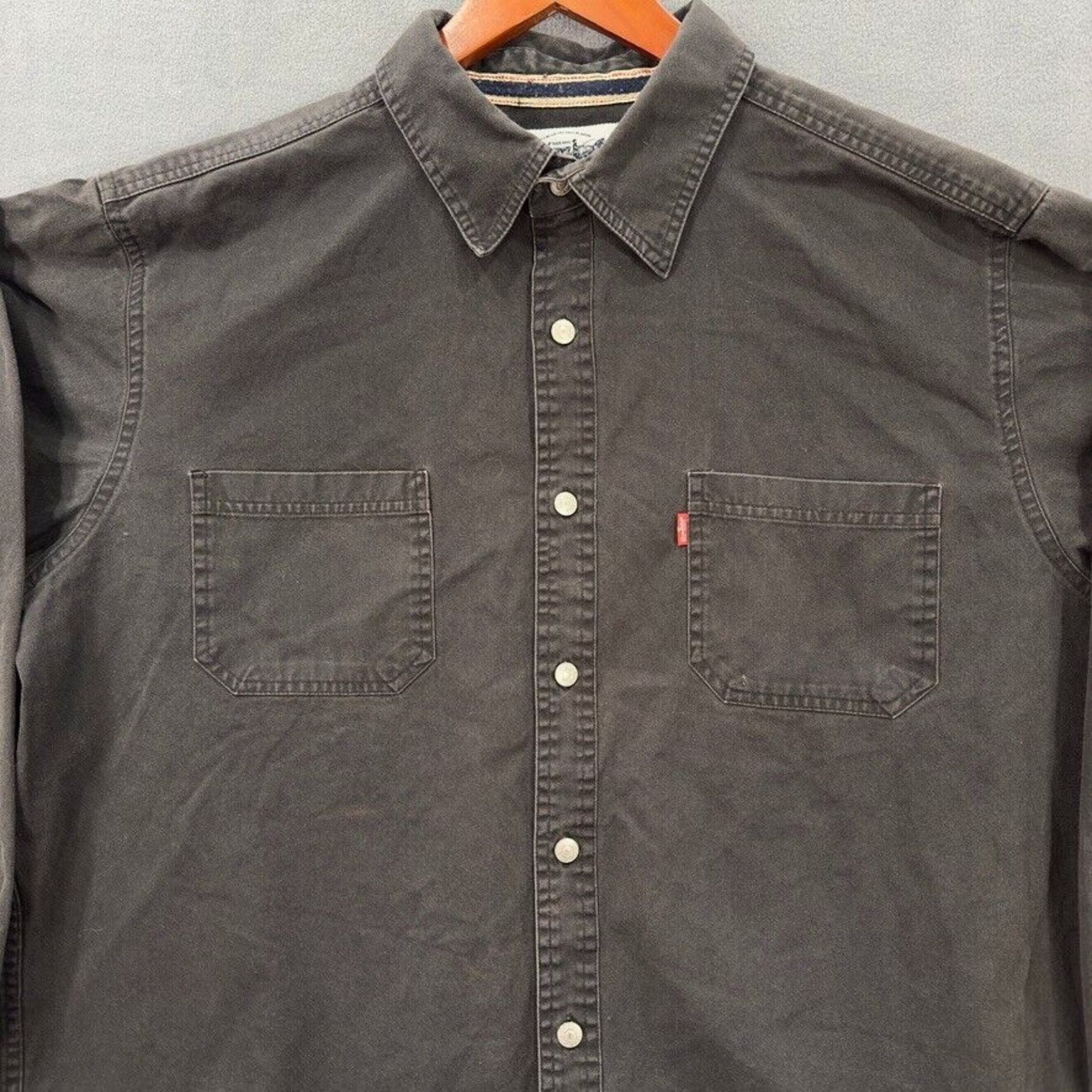 Levi's Vintage Levi Shirt Mens XL Black Denim Button Up Jean Jacket Size US XL / EU 56 / 4 - 2 Thumbnail
