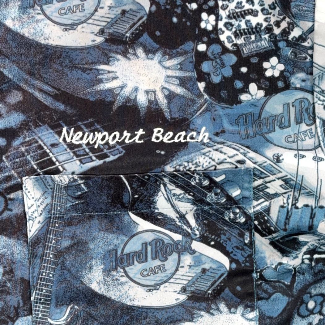 Hard Rock Cafe VINTAGE Hard Rock Cafe Shirt Adult LARGE Blue Button Up Camp Newport Beach Y2K Size US L / EU 52-54 / 3 - 5 Thumbnail