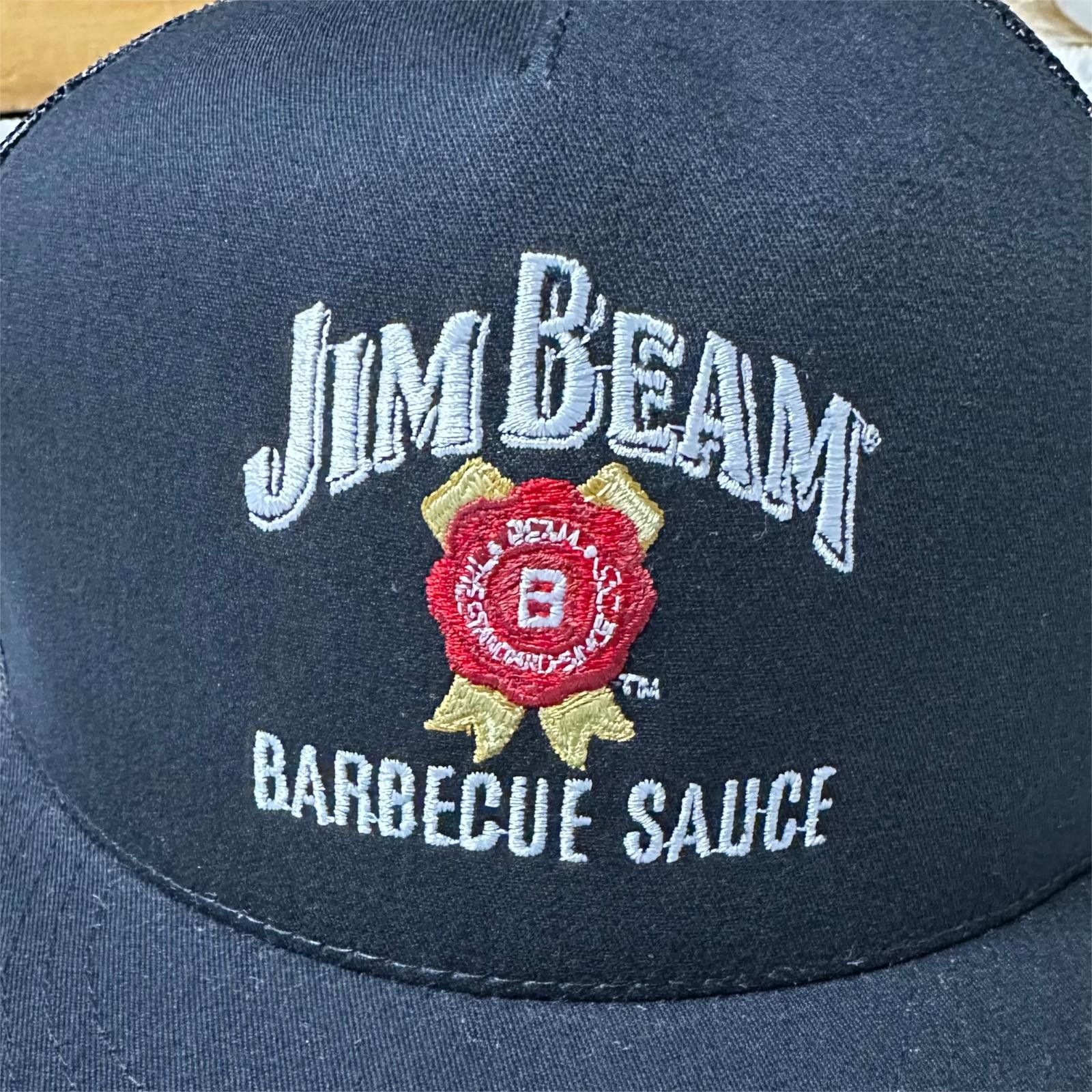 Designer Jim Beam BBQ Sauce Snapback Trucker Hat Black Mesh Unisex Size ONE SIZE - 3 Thumbnail