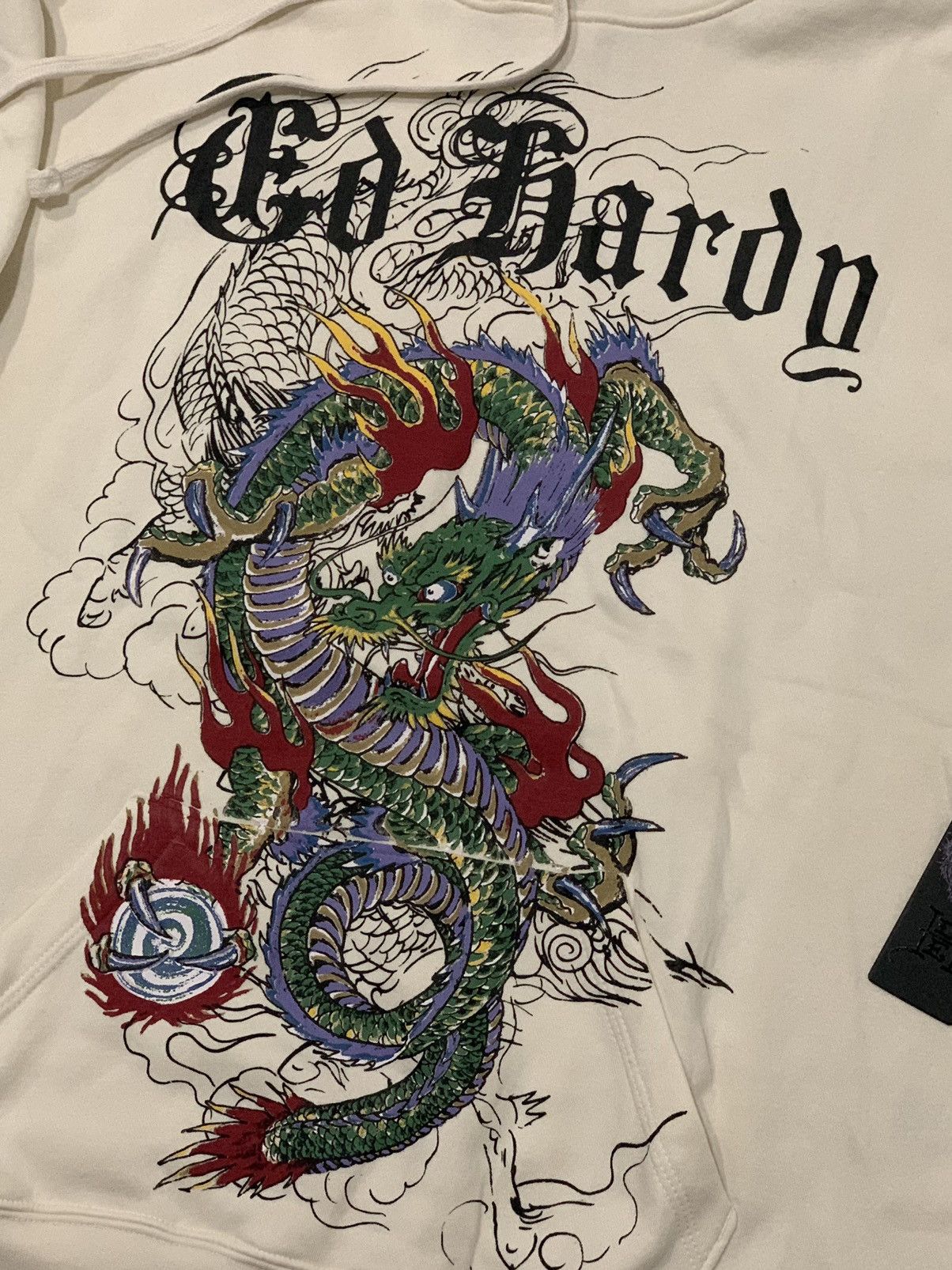 Designer *RARE* New Ed Hardy Japanese Dragon Hoodie Big Print AOP Size US M / EU 48-50 / 2 - 3 Thumbnail