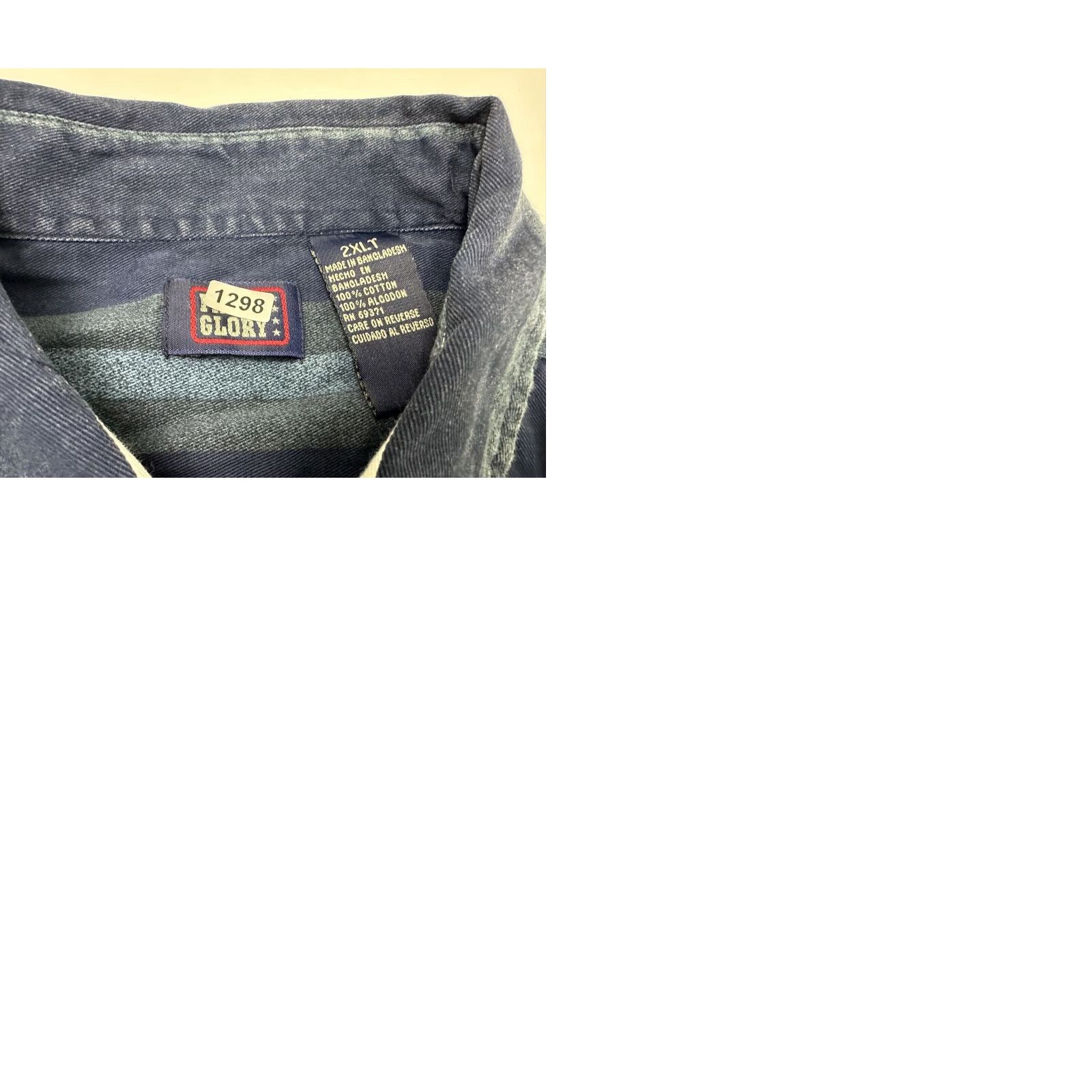 Faded Glory VINTAGE Faded Glory Shirt Men 2XLT Blue Striped Long Sleeve Heavyweight Casual 90s - Mens Size US XXL / EU 58 / 5 - 10 Thumbnail
