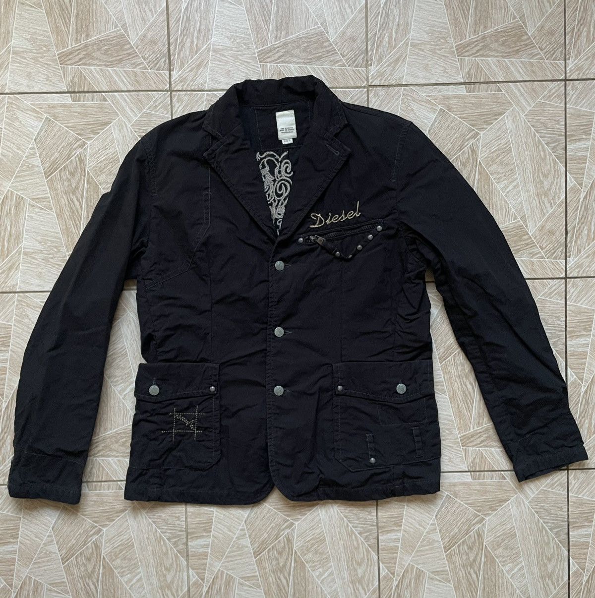 Diesel × Vintage Y2K Avant Garde Vintage Diesel Women’s Jacket Big Logo XL Size XXL / US 16-18 / IT 52-54 - 1 Thumbnail