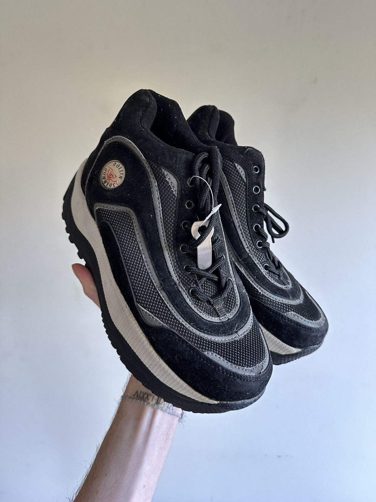 image of Heelys x Sneakers Vintage Rollin’ Runners Platform Sneakers With WHeel Shoes in Black (Size 10)