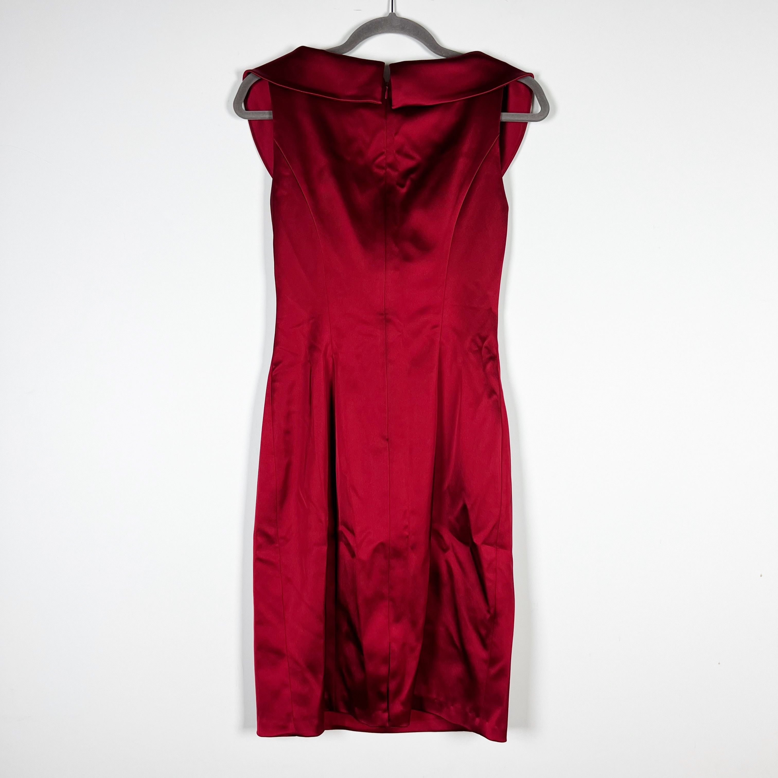 Other NEW Kay Unger Ruched Pleated Satin Foldover Size XS / US 0-2 / IT 36-38 - 4 Thumbnail