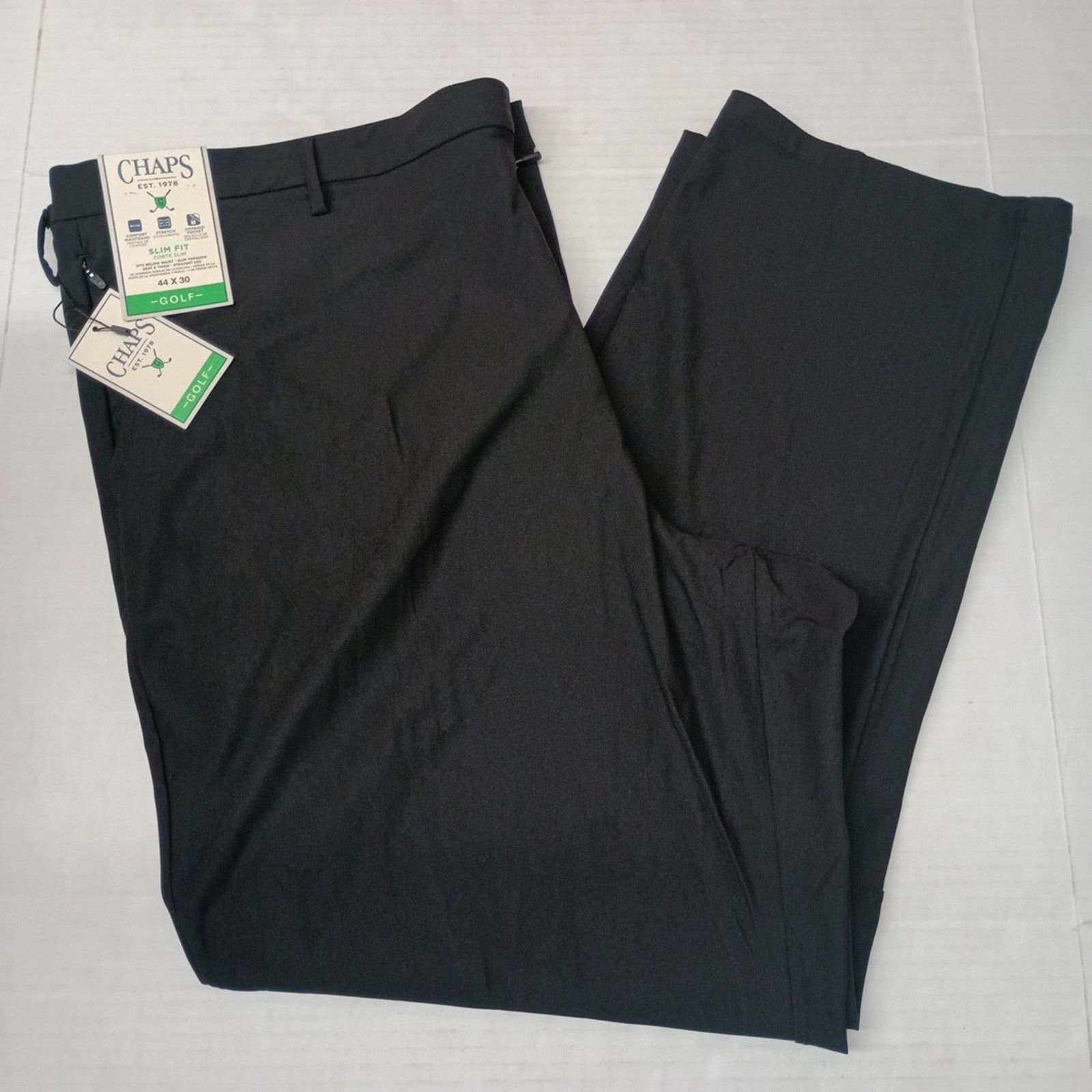 Chaps Chaps Golf Slim Fit Pants Mens 44x30 Black Stretch Waistband Size US 44 / EU 60 - 1 Thumbnail