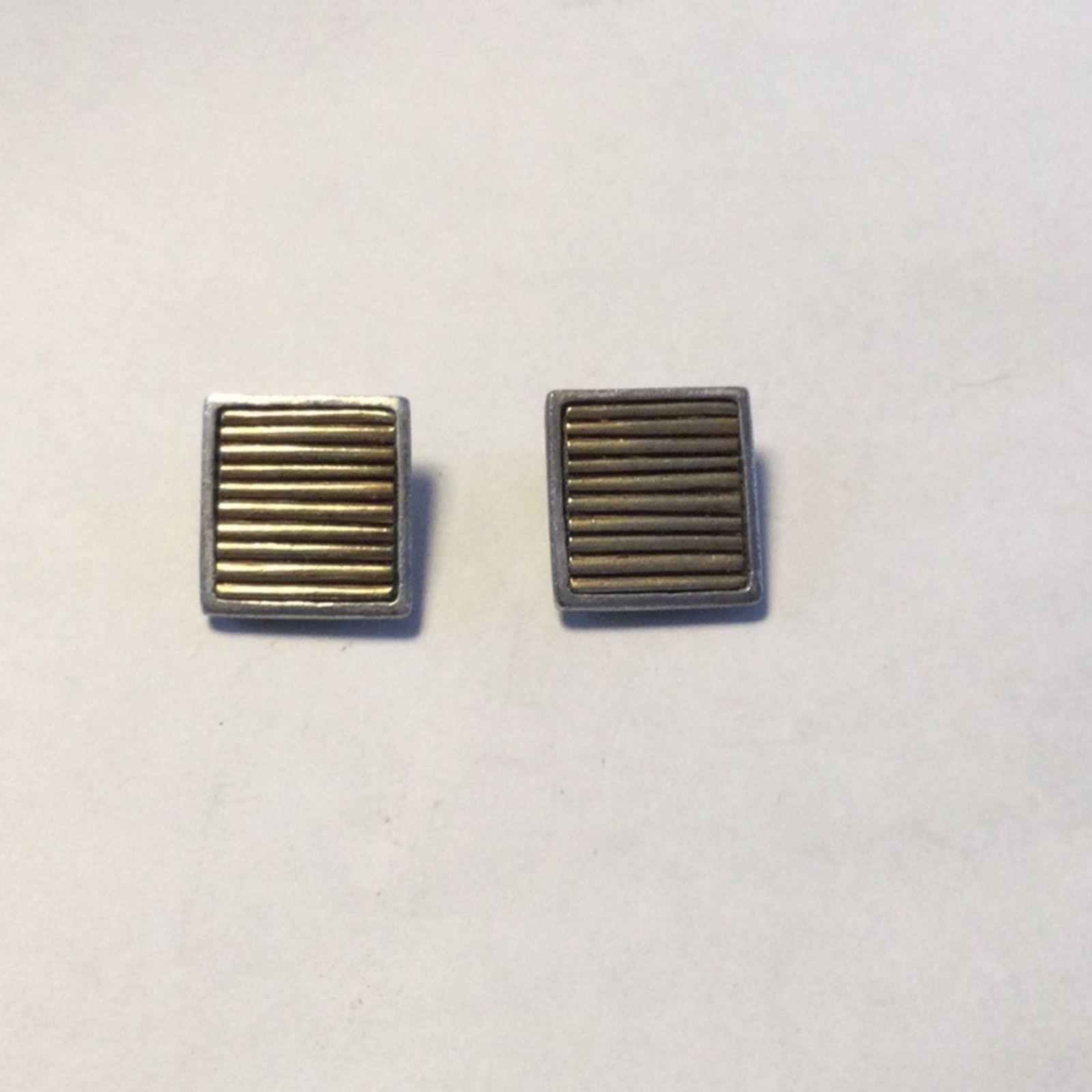 Other Chico's Vintage Gold & Silver Tone Square Clip-On Earrings Size ONE SIZE - 14 Thumbnail