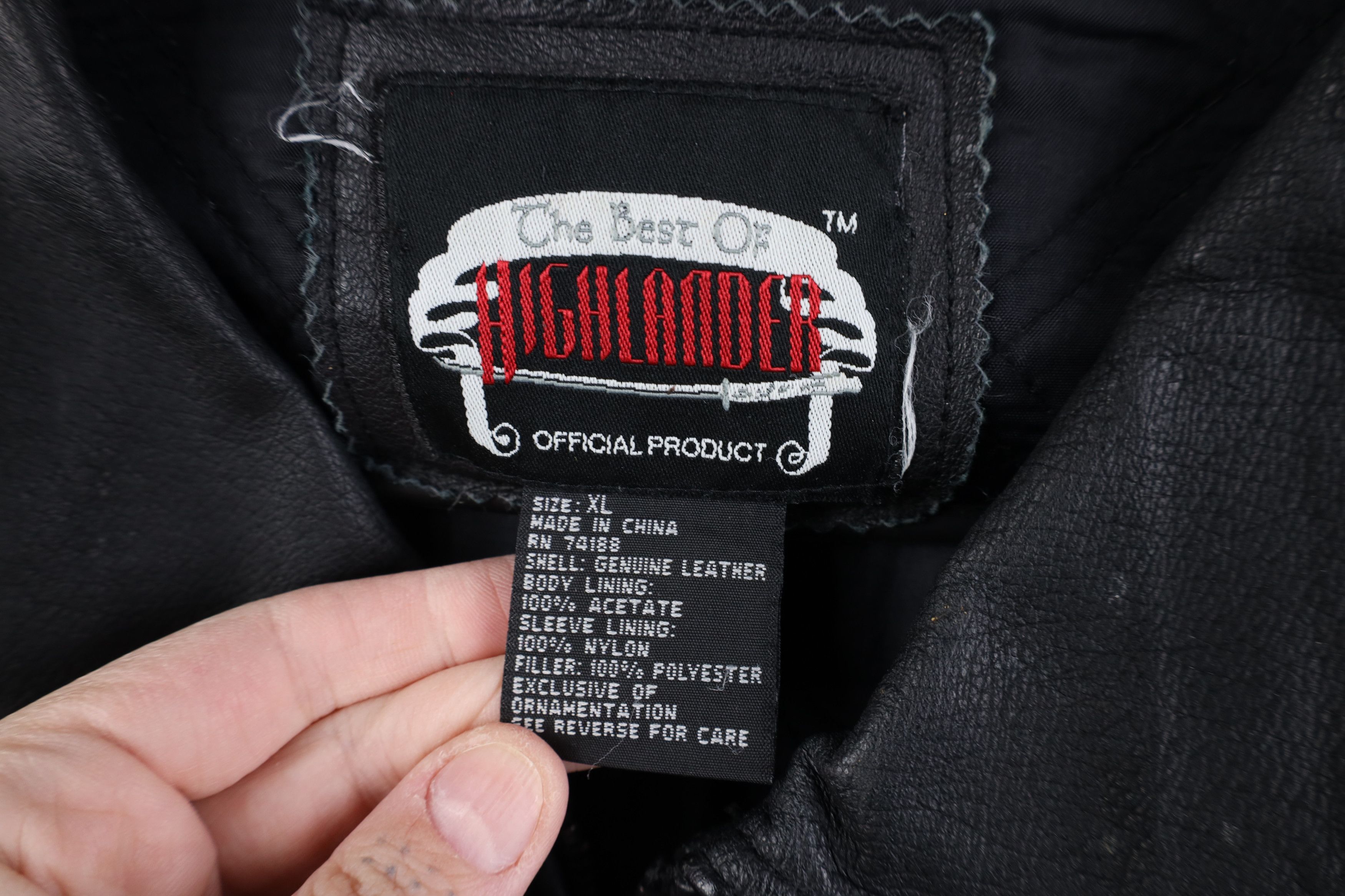 Vintage Vintage 90s Highlander Movie Quilted Leather Jacket Black Size US XL / EU 56 / 4 - 10 Thumbnail