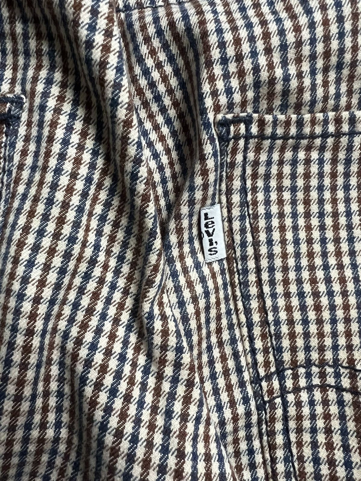 Levi's × Levi's Vintage Clothing × Vintage Tan/Navy Plaid Vintage Levi’s Reissue 511 pants white tab Size US 32 / EU 48 - 7 Thumbnail