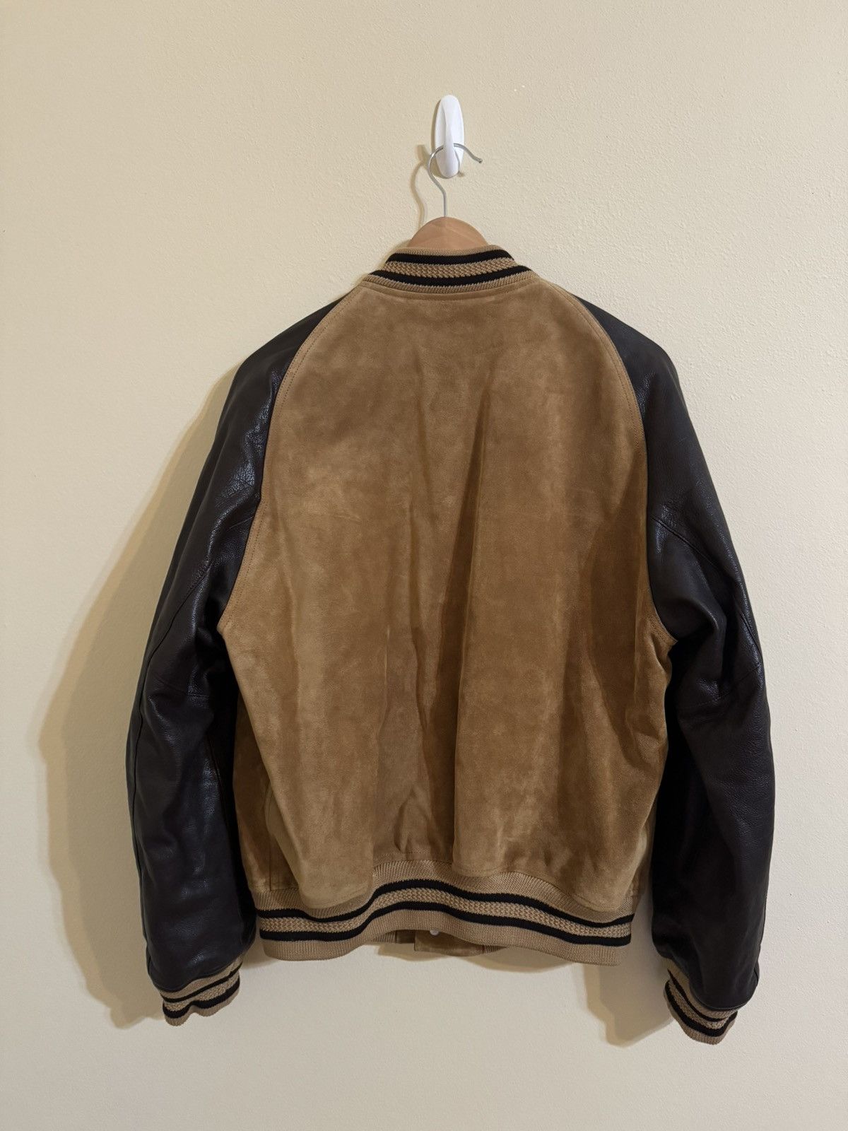 Berluti Berluti Suede Leather Varsity Jacket Natural R48 Size US S / EU 44-46 / 1 - 9 Thumbnail