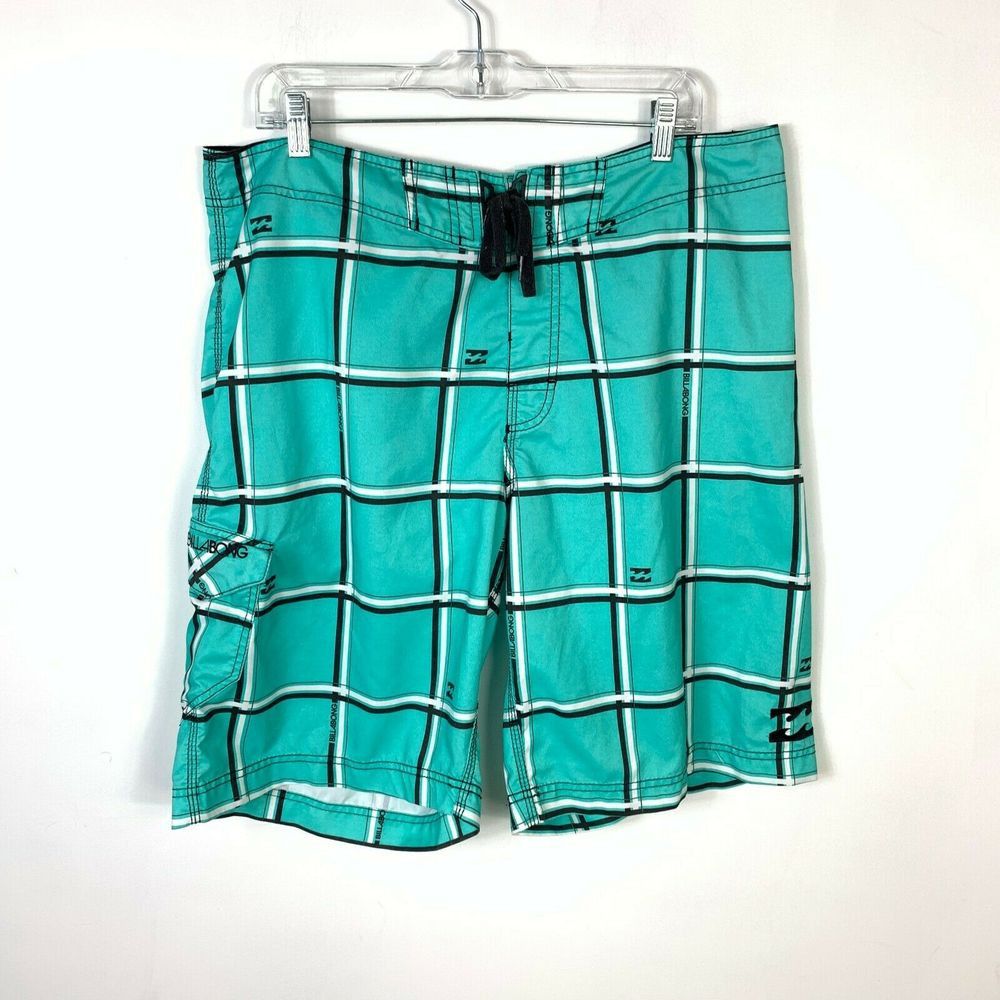Billabong Billabong Mens 38 Board Surf Swim Shorts Trunks Blue Plaid Size US 38 / EU 54 - 1 Thumbnail