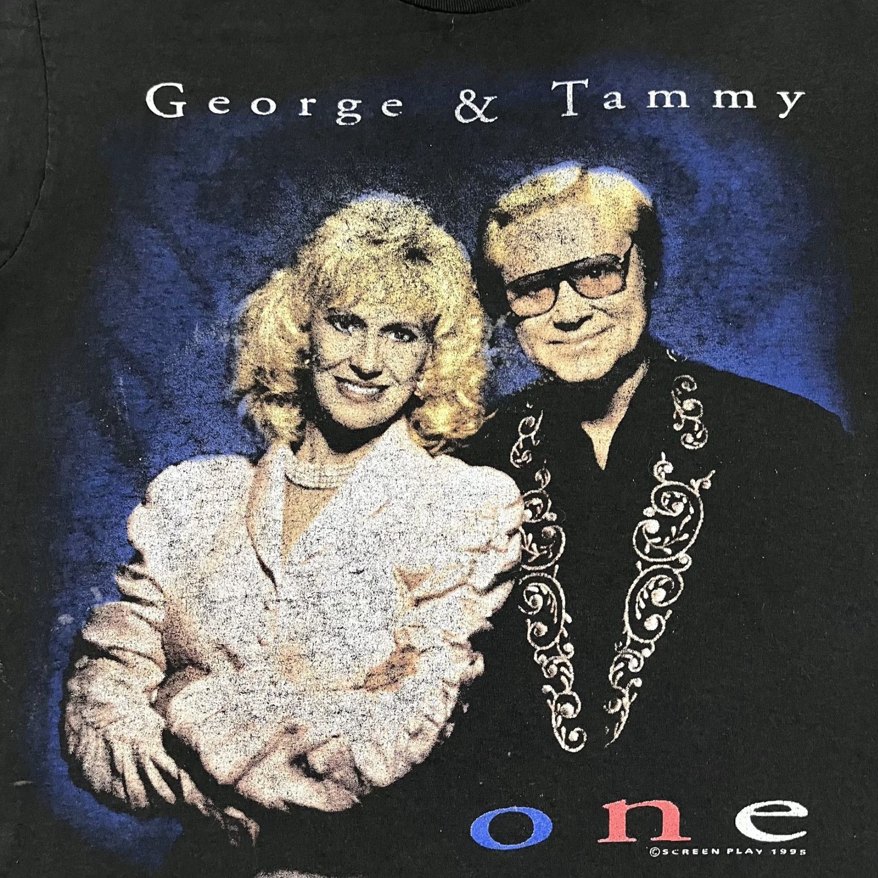 Fruit Of The Loom VTG George & Tammy Shirt Men Large Black 1995 Look What They Started 90s Country Graphic Print T-Shirt Mens Size US L / EU 52-54 / 3 - 3 Thumbnail