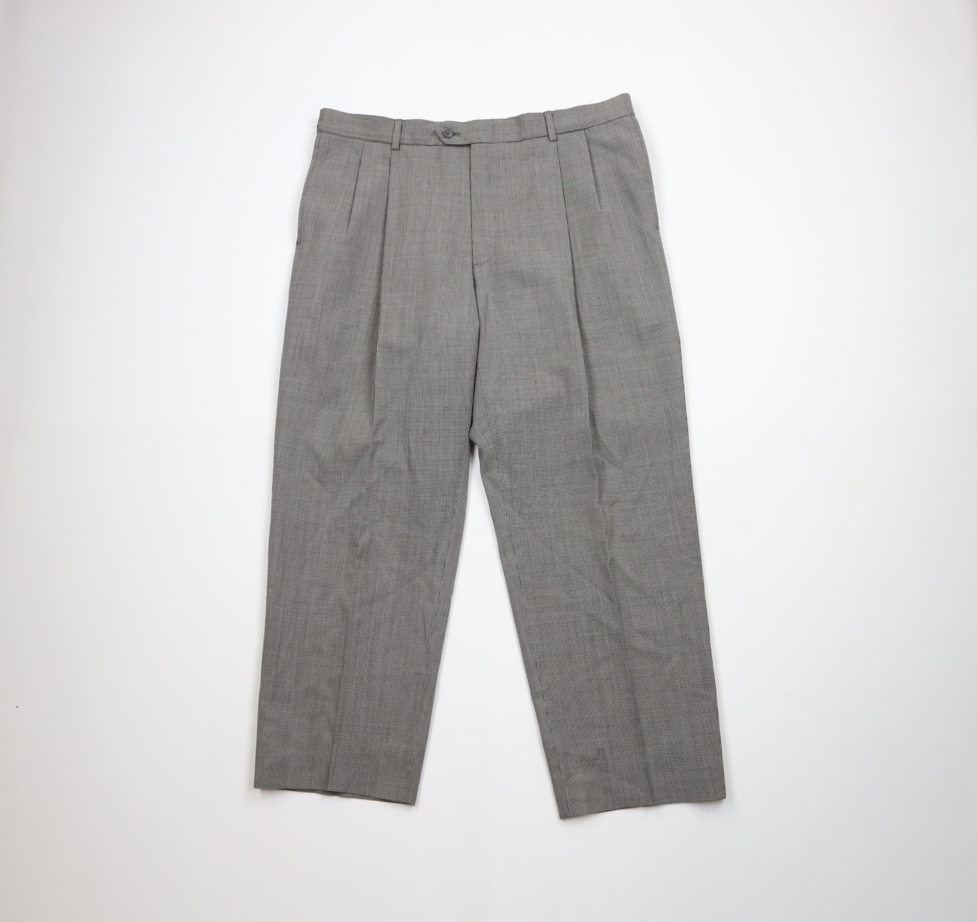 Vintage Vintage 90s Streetwear Wool Houndstooth Wide Leg Chino Pants Size US 36 / EU 52 - 1 Thumbnail