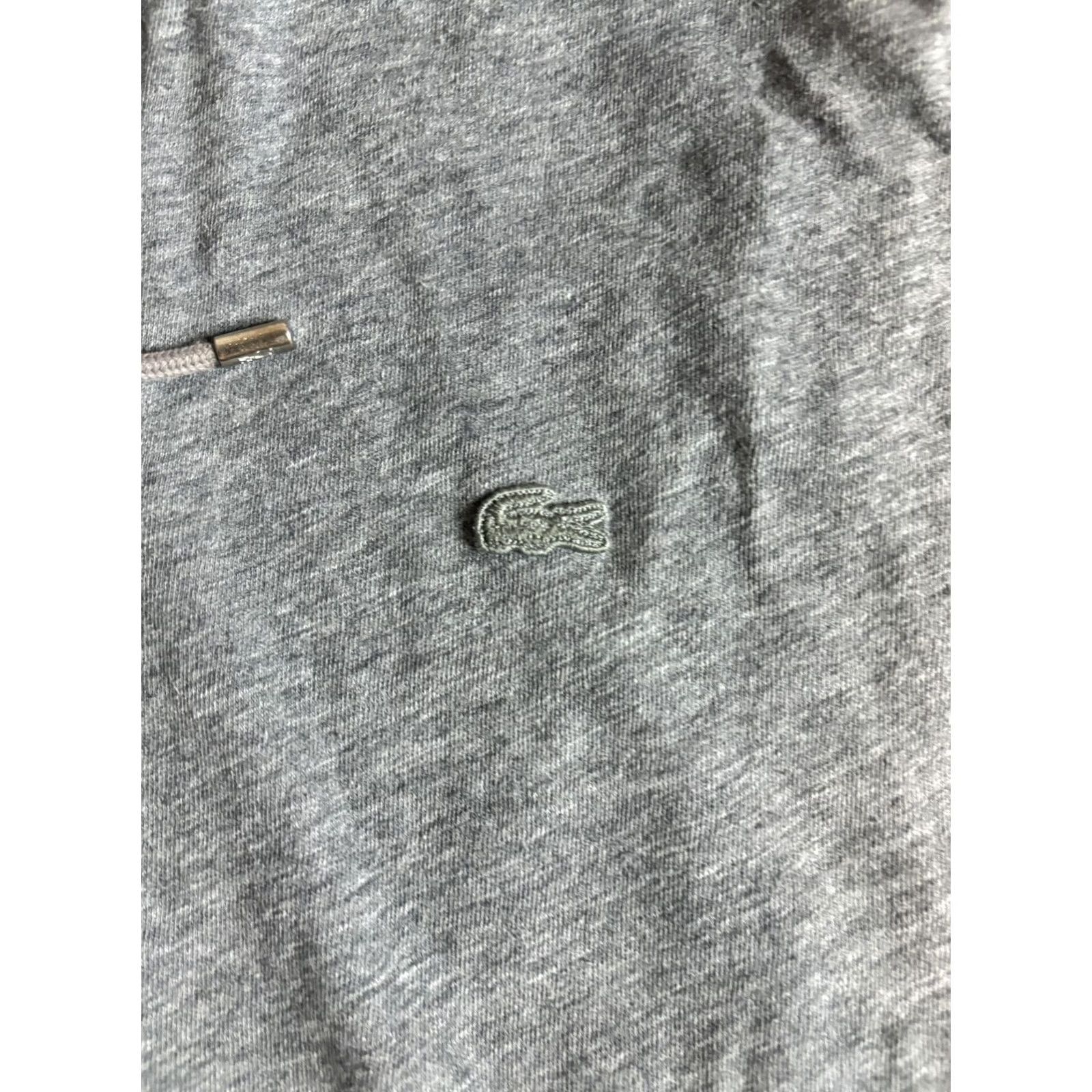 Lacoste Lacoste Hoodie Mens Large Gray Full Zip Lightweight Jersey Croc Logo Sweatshirt Size US L / EU 52-54 / 3 - 2 Thumbnail