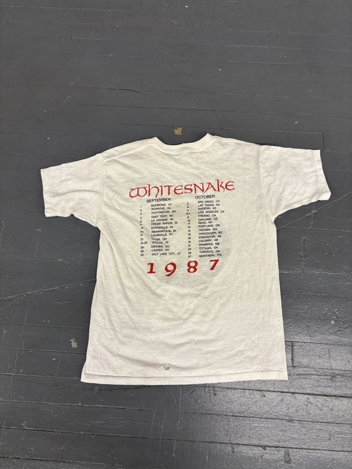 Band Tees × Vintage Vintage 1987 whitesnake tour tee Size US L / EU 52-54 / 3 - 2 Thumbnail