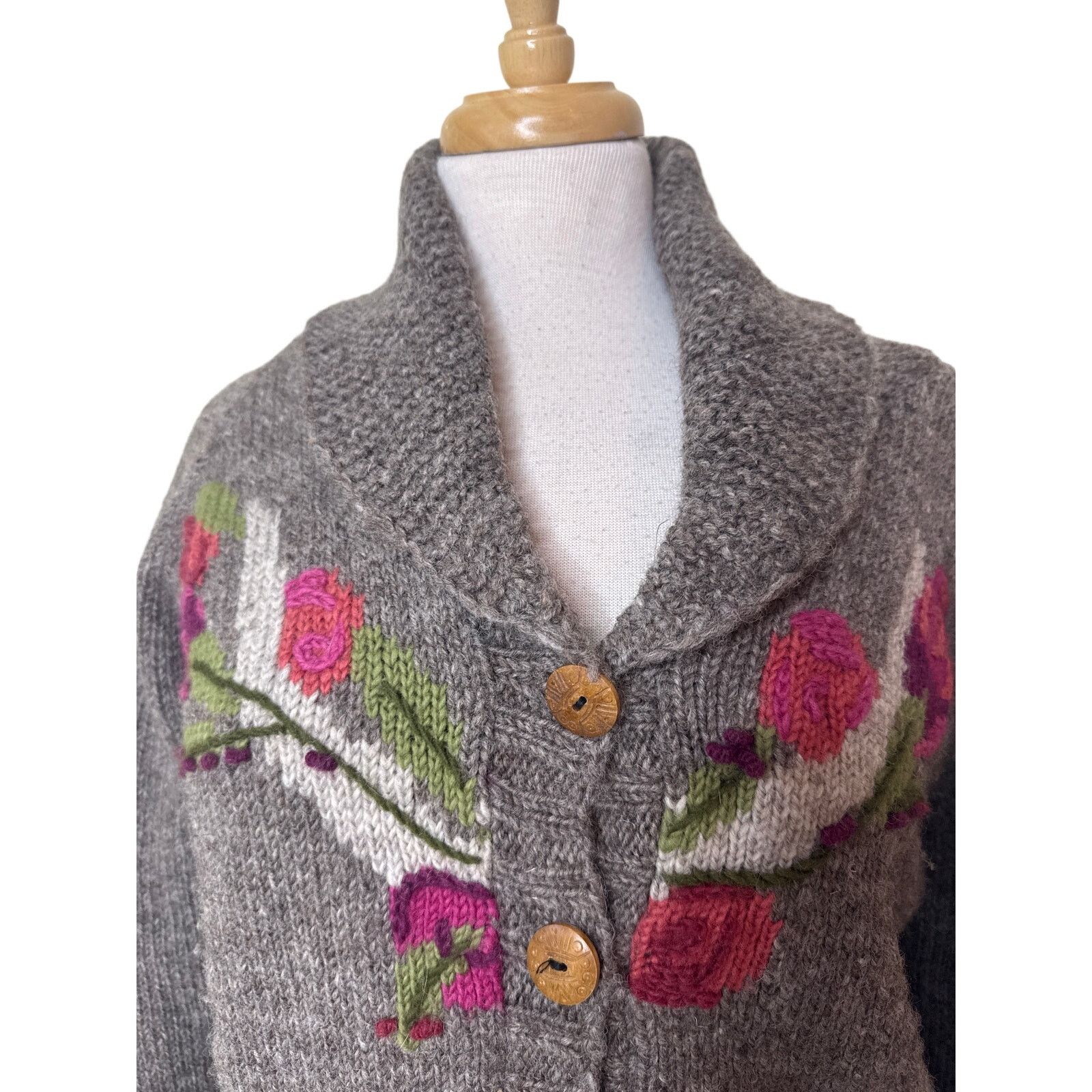 Other LOST HORIZONS Wool Western Floral Button Up Cardigan Size XS Size XS / US 0-2 / IT 36-38 - 5 Thumbnail