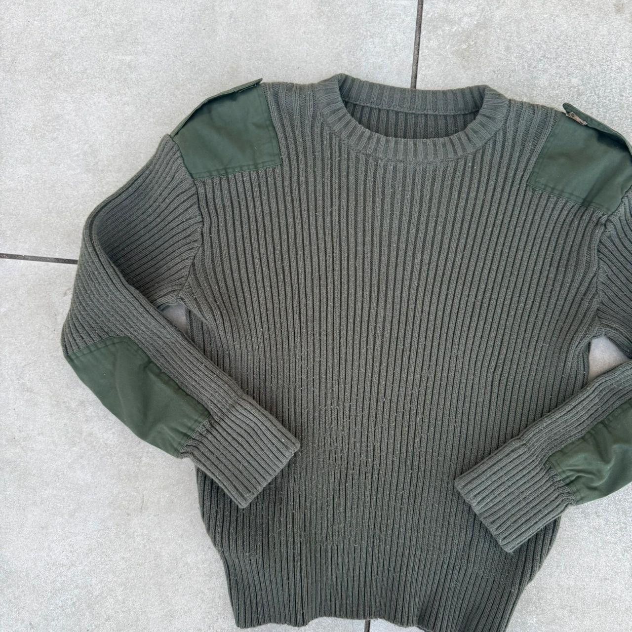 Vintage Vintage 90s Sweater Military Wool Green Dark Size US XL / EU 56 / 4 - 4 Thumbnail